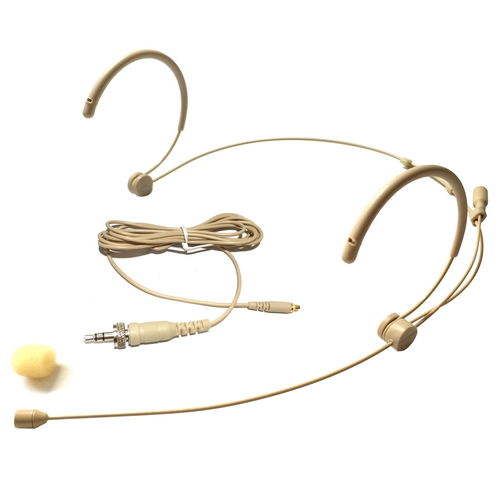 Microdot 4016 Headset Headworn Microphone For SENNHEISER Wireless System- Detachable Cable With 3.5mm Screw Locking Plug - Omidirectional Mic