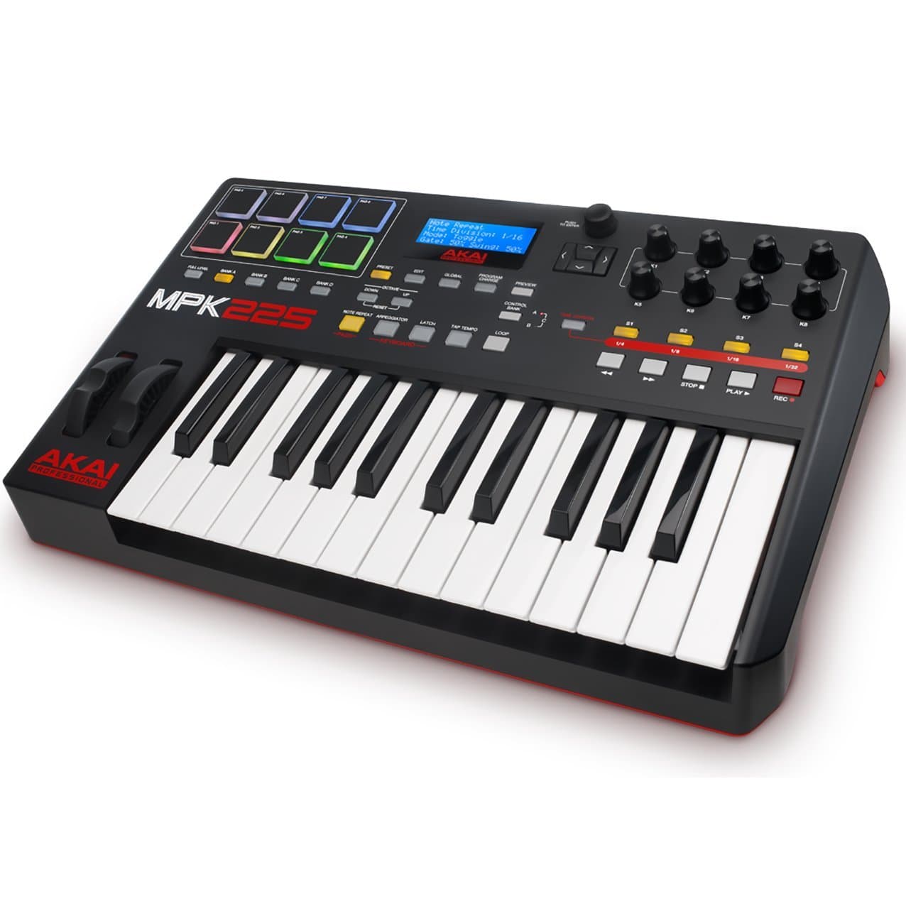AKAI Professional MPK225 - USB MIDI Keyboard Controller with 25 Semi Weighted Keys, Assignable MPC Controls, 8 Pads and Q-Links, Plug and Play