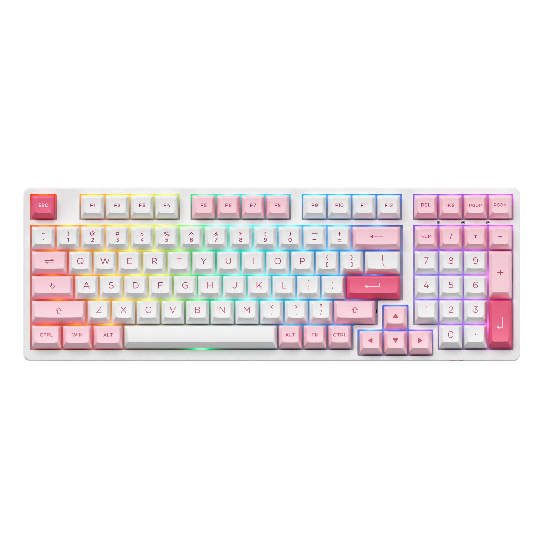 Akko Prunus Lannesiana 3098 98-Key RGB Hot-swappable Mechanical Gaming Keyboard, 2.4G Wireless/Bluetooth/Wired with PBT Double-Shot Keycaps for Mac...