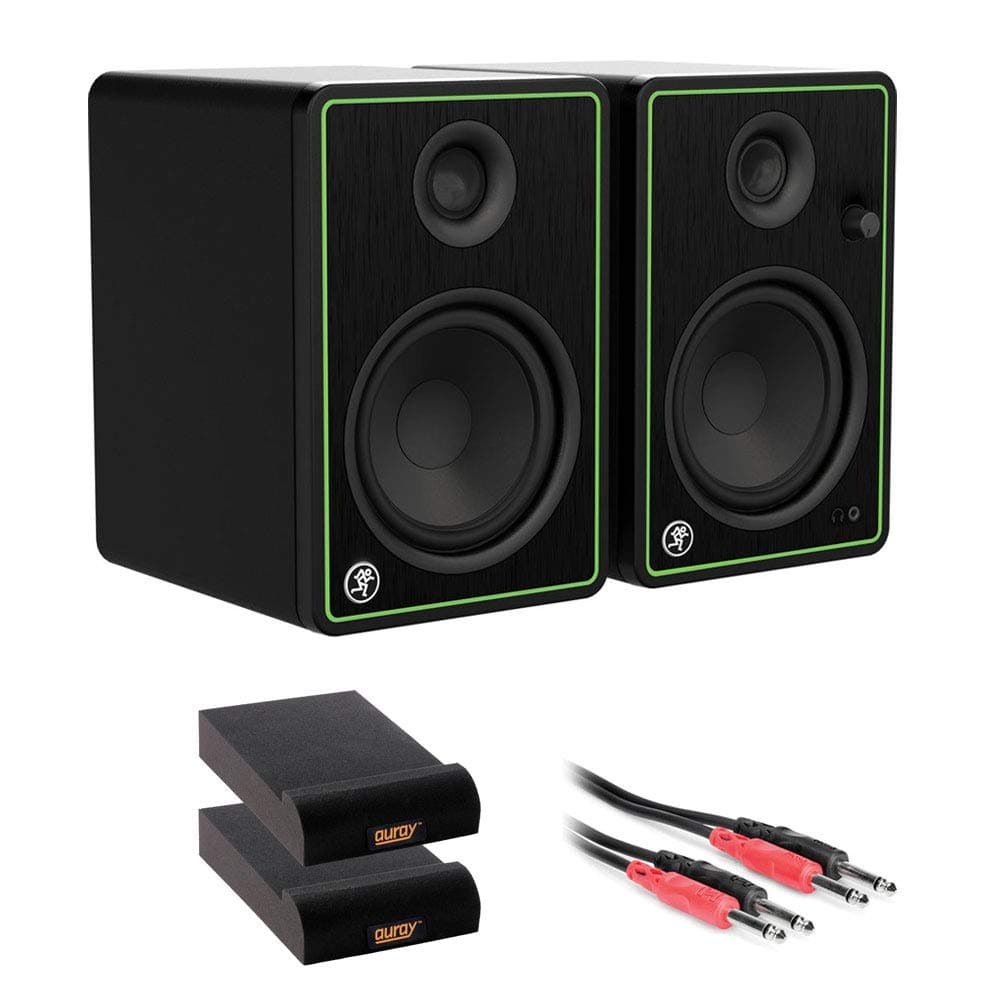 Mackie CR3-XBT Series 3" Bluetooth Studio Monitors (Pair) with 2X Small Isolation Pad & Phone to Phone (1/4") Cables Bundle