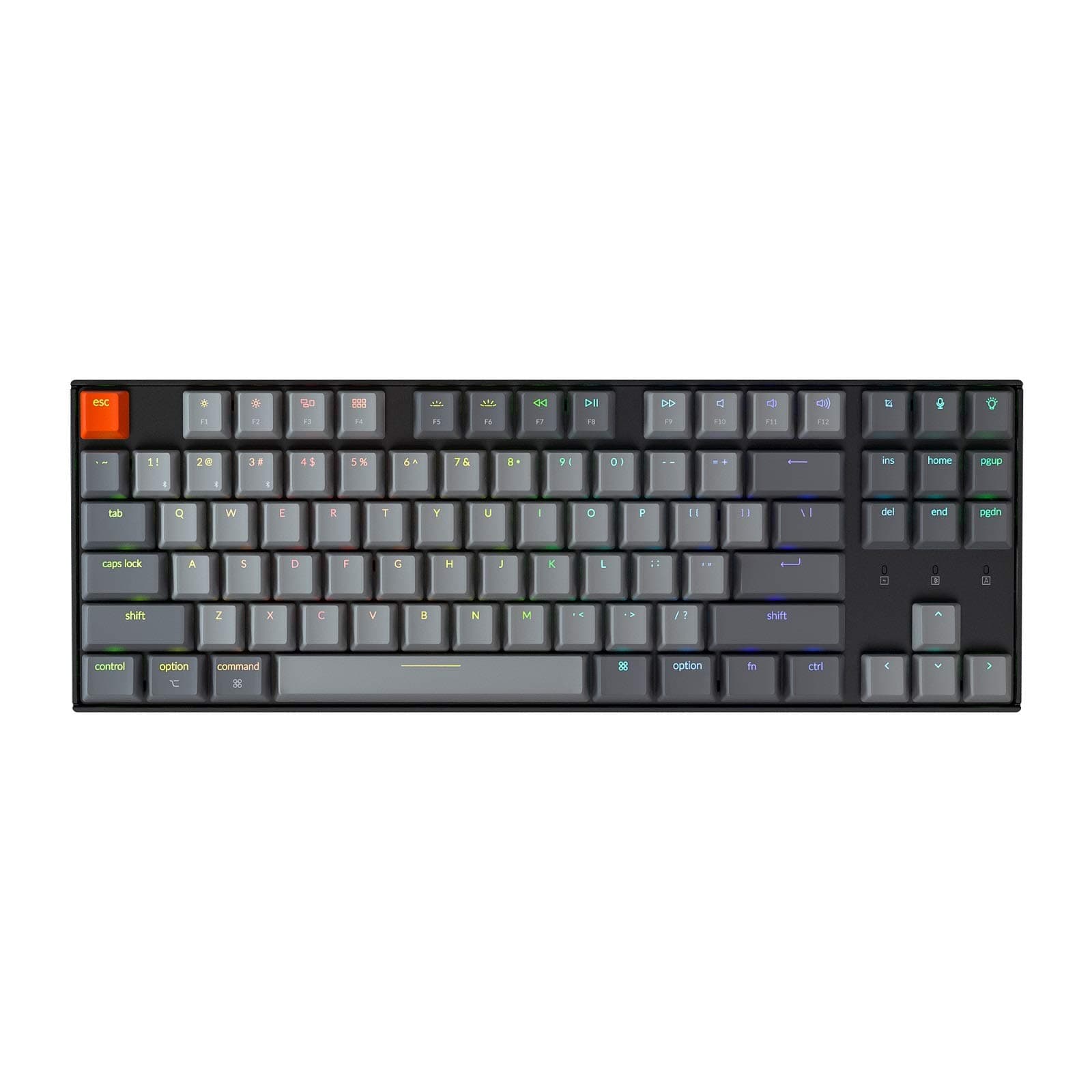 Keychron K8 Hot-swappable Wireless Bluetooth 5.1/Wired USB Mechanical Gaming Keyboard, Tenkeyless 87 Keys Computer Keyboard with Gateron G Pro Brow...