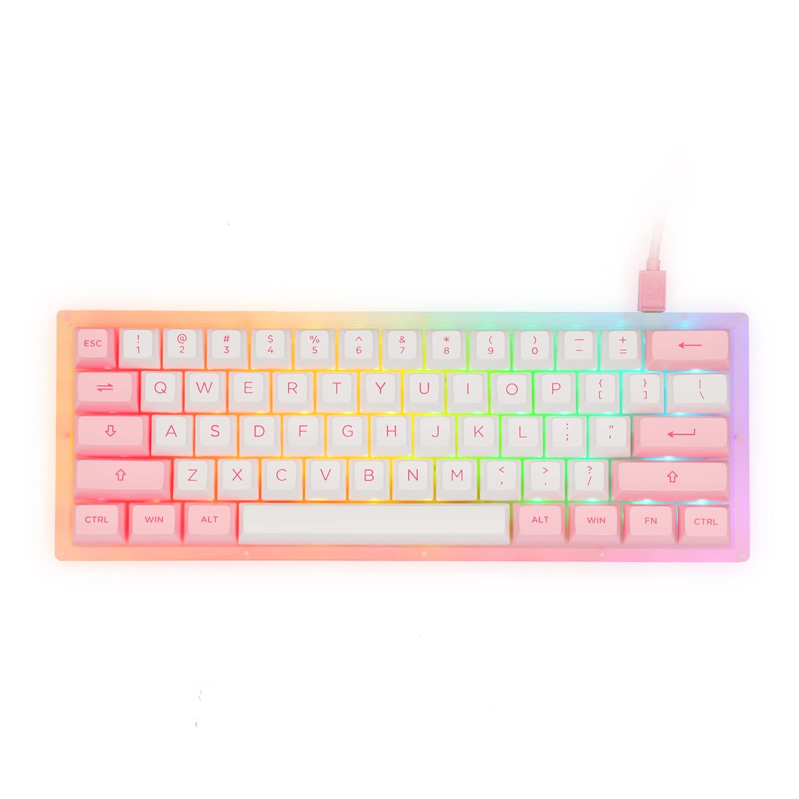 EPOMAKER AKKO ACR61 Prunus Lannesiana 61 Keys Hot Swappable RGB Wired 60% Mechanical Gaming Keyboard with Acrylic Translucent Case, Extra ASA PBT K...