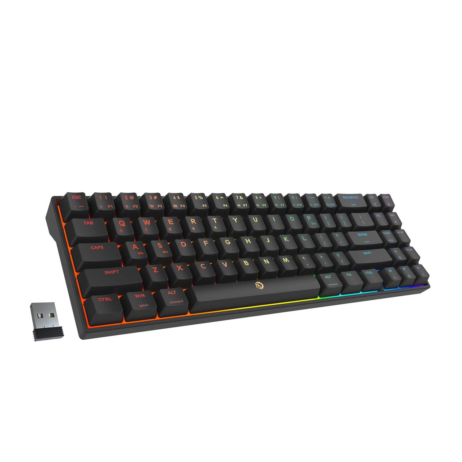 DREVO Calibur V2 MAX Compact 71-Key Wireless Bluetooth 5.1 & 2.4G Wireless & USB-C Cable Wired RGB Mechanical Gaming Keyboard, Compatible with PC/M...