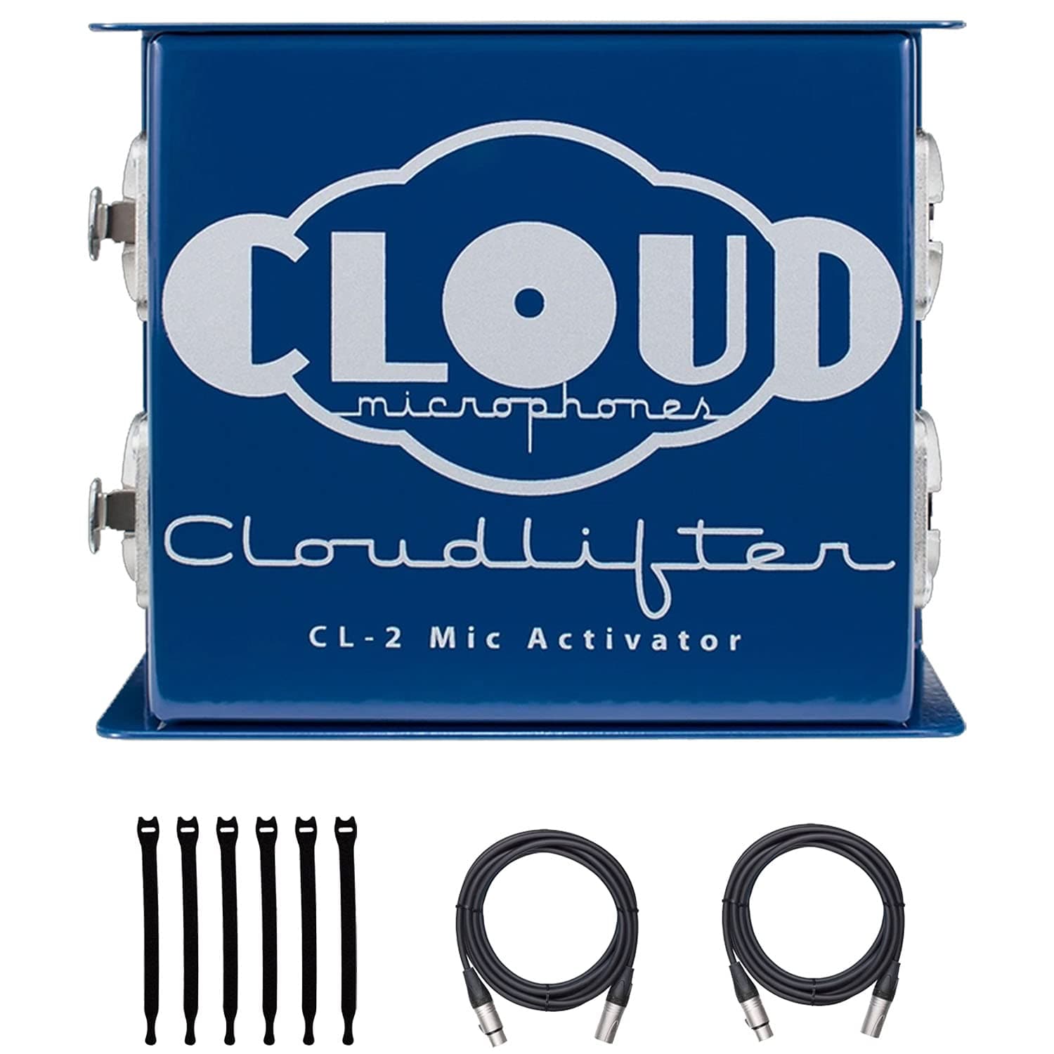 Cloud Microphones Cloudlifter 2-Channel Mic Activator + 2 Mic Cables XLR-M to XLR-F + 7-Pack Wrap Hook-&-Loop Cable Tie
