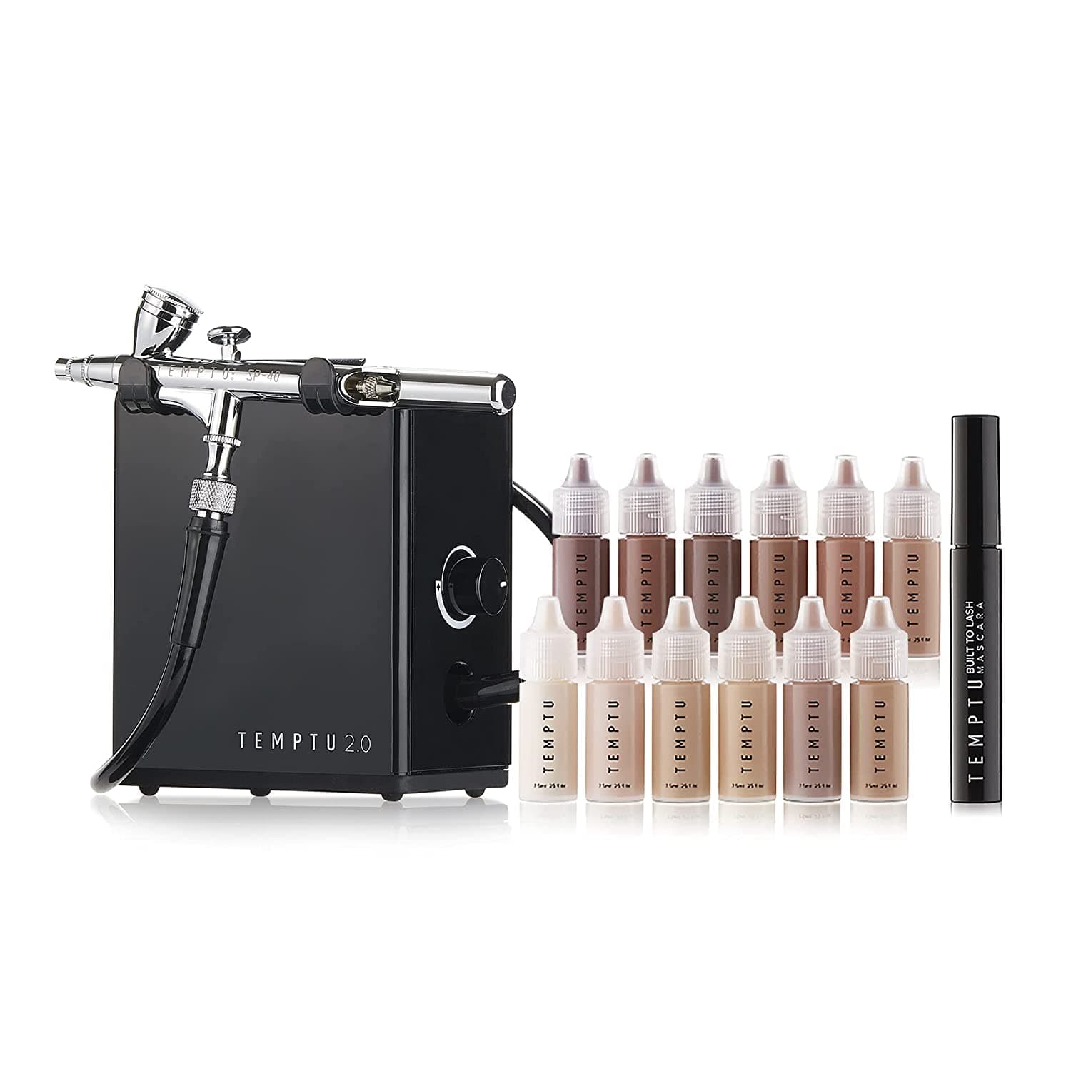 TEMPTU Airbrush Makeup System 2.0 Premier Kit: Airbrush Makeup Set for Professionals Includes S/B Silicone-Based Foundation Starter Set & Cleaning ...