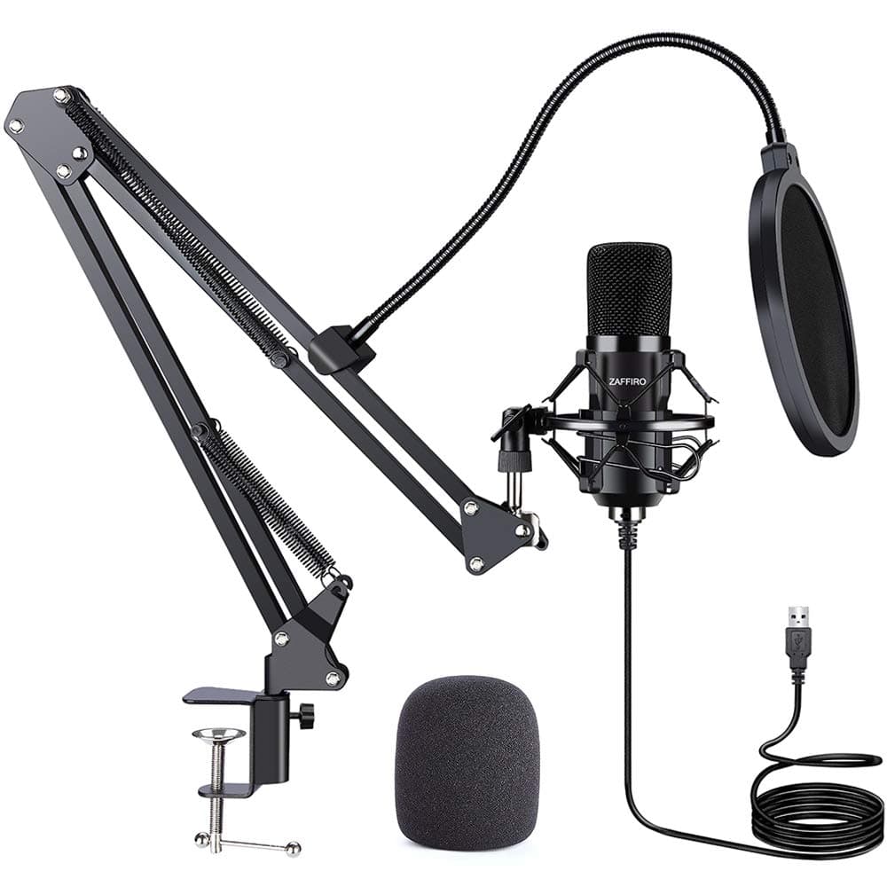 USB Microphone Kit: ZAFFIRO Plug & Play USB Computer Mic Cardioid Podcast Condenser Microphone Kit, PC Streaming Mic are Suitable for YouTube, Stre...