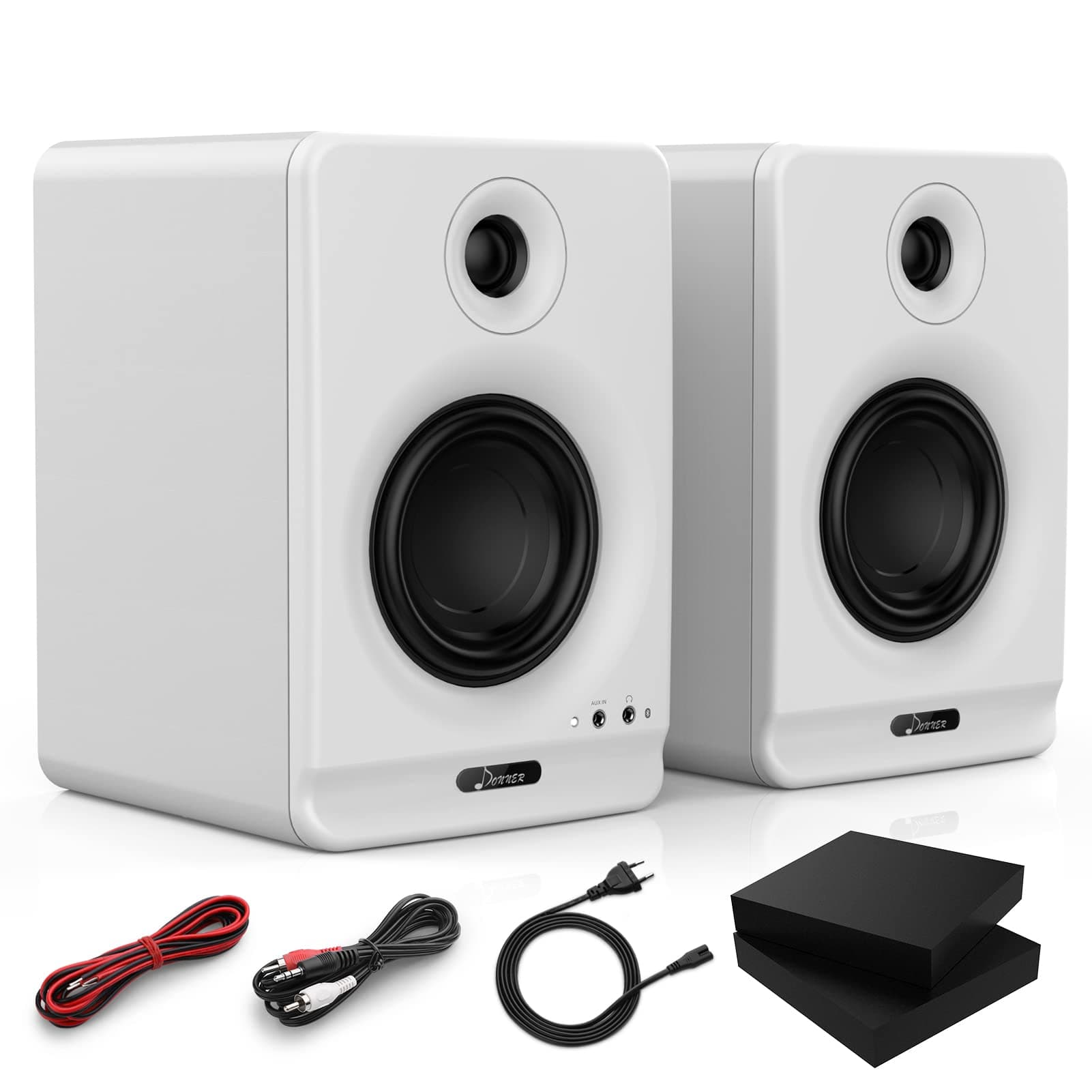 Donner Studio Monitors 4" Near Field Studio Monitors with CSR 5.0 Bluetooth, for Music Production, Live Streaming and Podcasting, 2-Pack Includ...