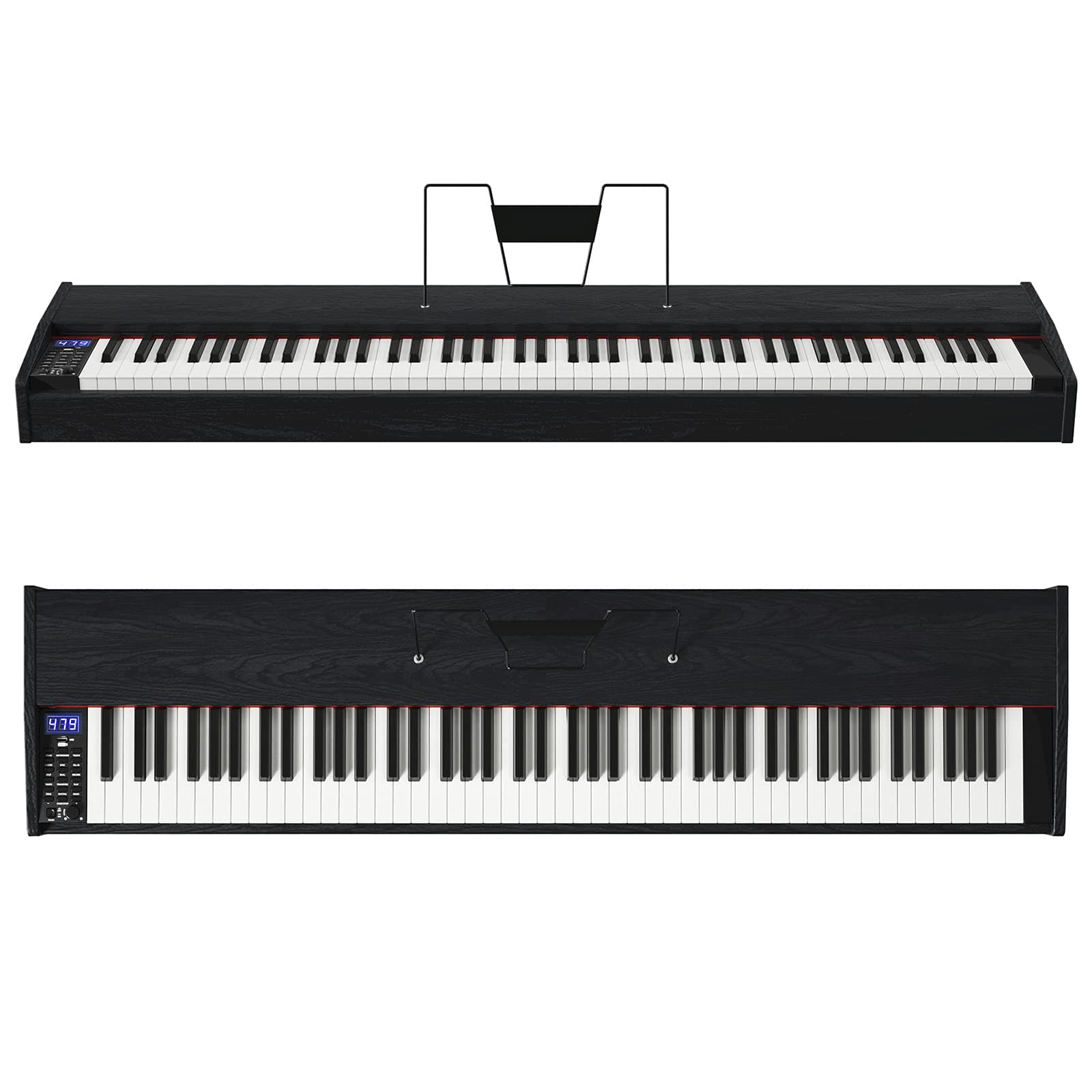 Costzon 88-Key Weighted Piano Keyboard Full Size, Portable Midi Keyboard Hammer Action Duet Mode with Sustain Pedal, Built-in Speaker, Headphone an...