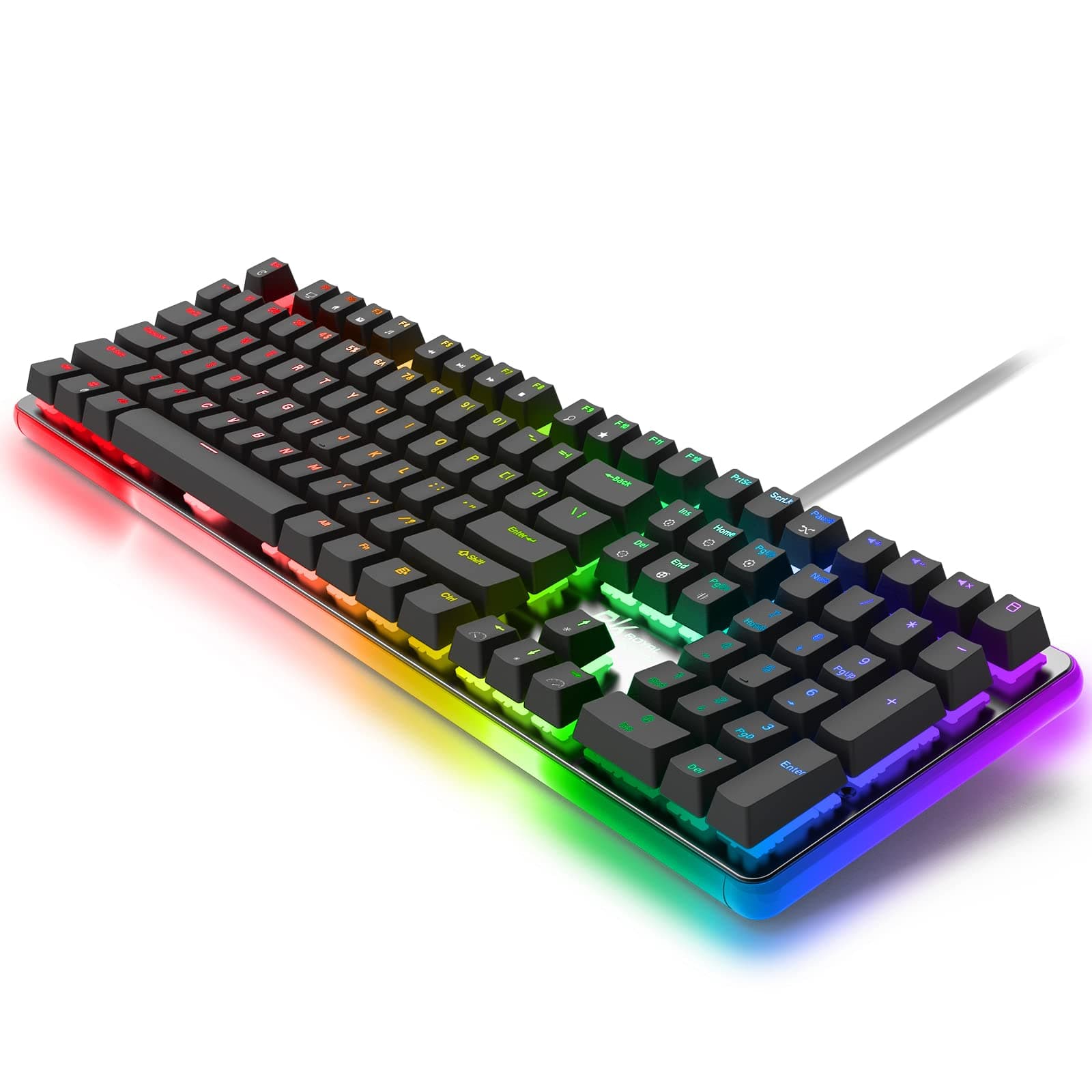RK ROYAL KLUDGE RK918 Wired Mechanical Keyboard, RGB Backlit Gaming Keyboard with Large LED Sorrounding Side Lamp, Full Size 108 Key Mechanical 100...