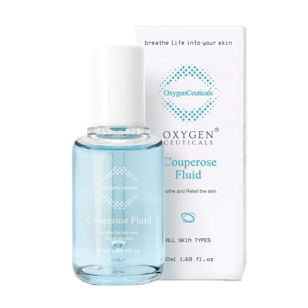 OxygenCeuticals Couperose Fluid 50ml | RednessTreatment Serum for Sensitive, Post Aesthetic Procedure Skin | Korean Ampoule packed with Hydrolyzed ...