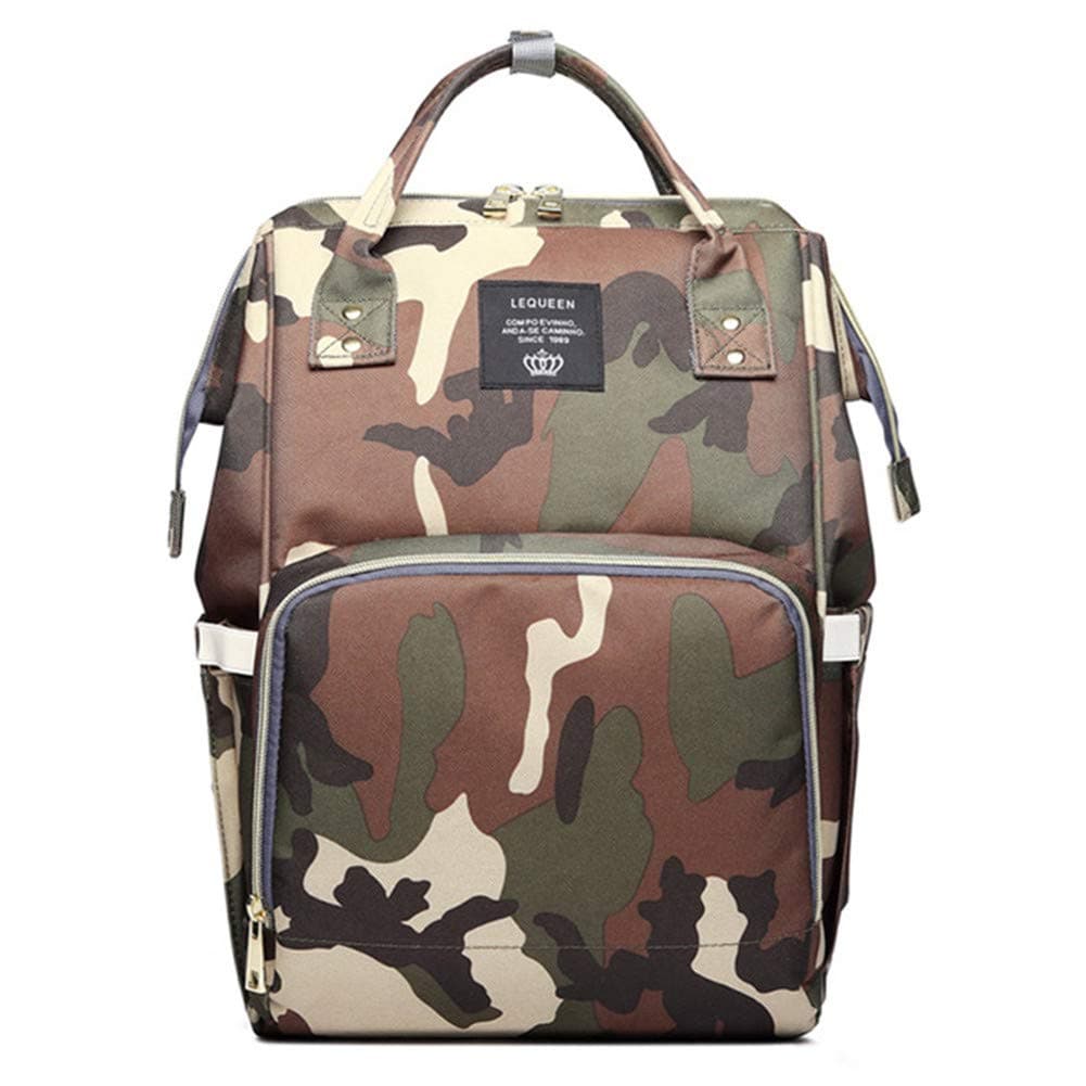 Multi-Function Diaper Bag for Baby Care Wide Open Nappy Bags Large Capacity Handbags Travel Backpack Waterproof Lightweight Dark Camo