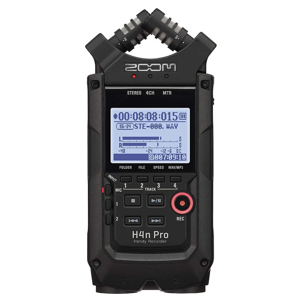 Zoom H4n Pro 4-Track Portable Recorder, All Black, Stereo Microphones, 2 XLR/ ¼“ Combo Inputs, Battery Powered, for Stereo/Multitrack Recording of ...