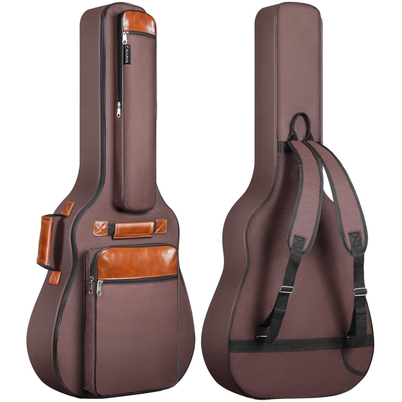 CAHAYA Guitar Bag 40 41 42 Inches 6 Pockets Guitar Case Water Resistent Oxford Cloth 0.5 Inch Extra Thick Sponge Overly Padded for Acoustic Classic...