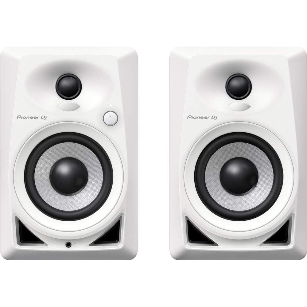 Pioneer DJ DM-40-W - 21W 4" Two-Way Active Monitor - White (Pair)