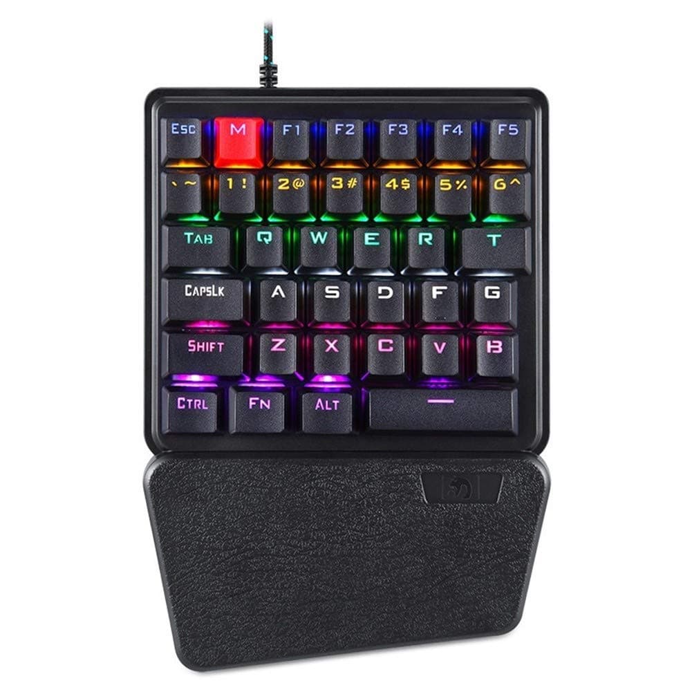 E7JE89-0 Keyboard Thin One-Handed Mechanical Gaming Keyboard Left-Handed Keypad for Mobile Phone PUBG Gamer (Axis Body : Blue Switch)
