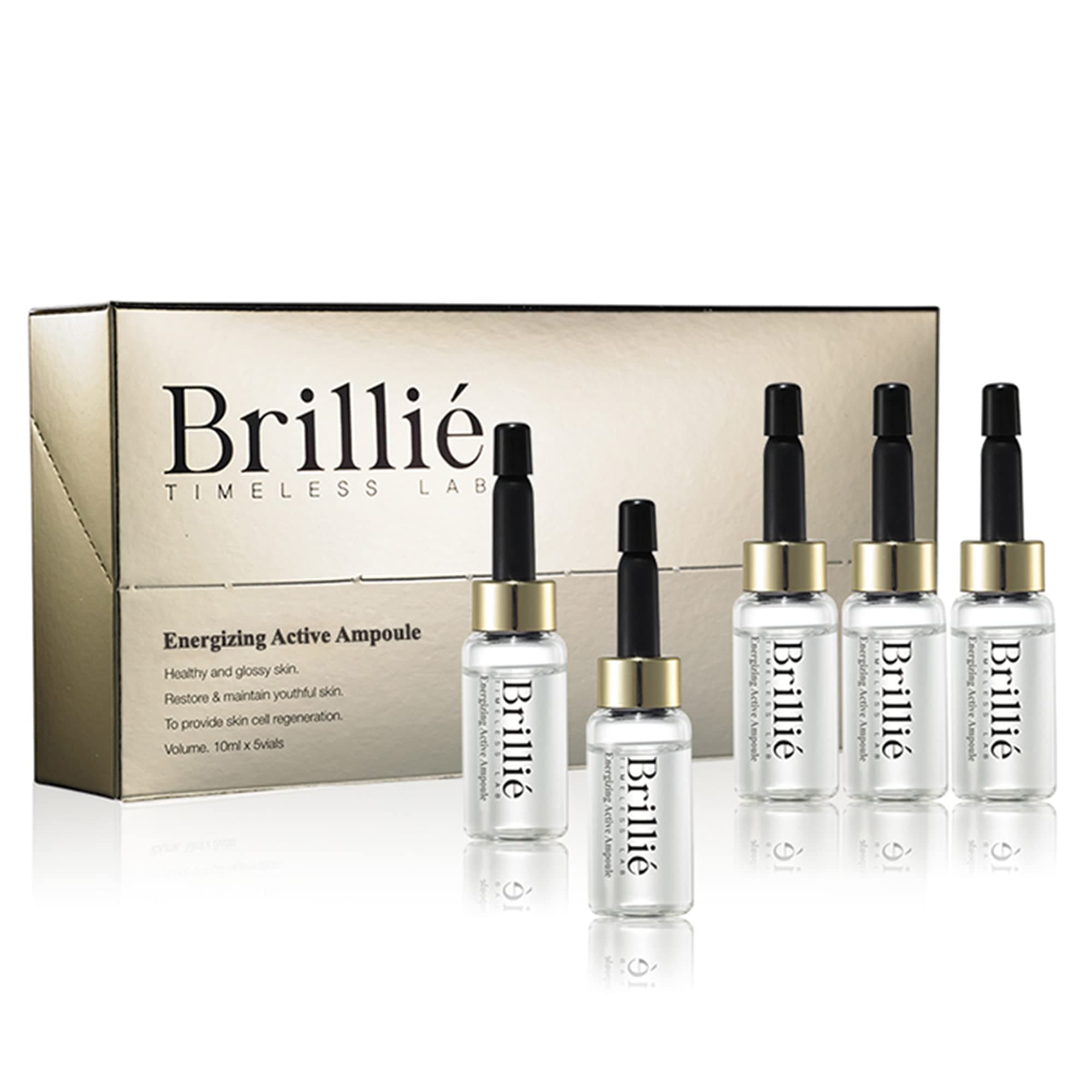 Brillie Energizing Active Cica Brightening Ampoule Serum All-Day Hydration with Hyaluronic Acid (Energizing Ampoule)