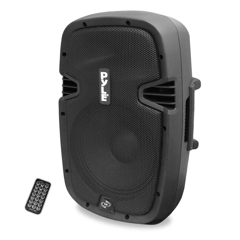 Powered Active PA System Loudspeaker Bluetooth w/ Microphone 8-Inch Bass Subwoofer Stage Speaker Monitor Built-in USB for MP3 Amplifier DJ Party Po...