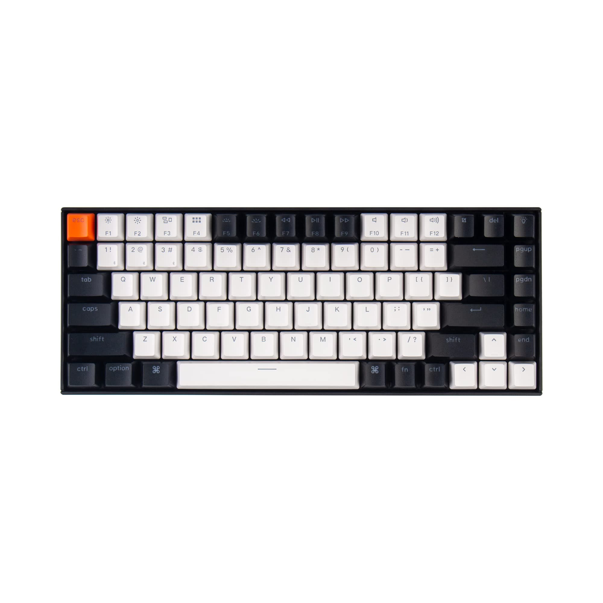 Keychron K2 75% Layout 84 Keys Hot-swappable Bluetooth Wireless/USB Wired Mechanical Keyboard for Mac with Gateron G Pro Red Switch/Double-Shot Key...