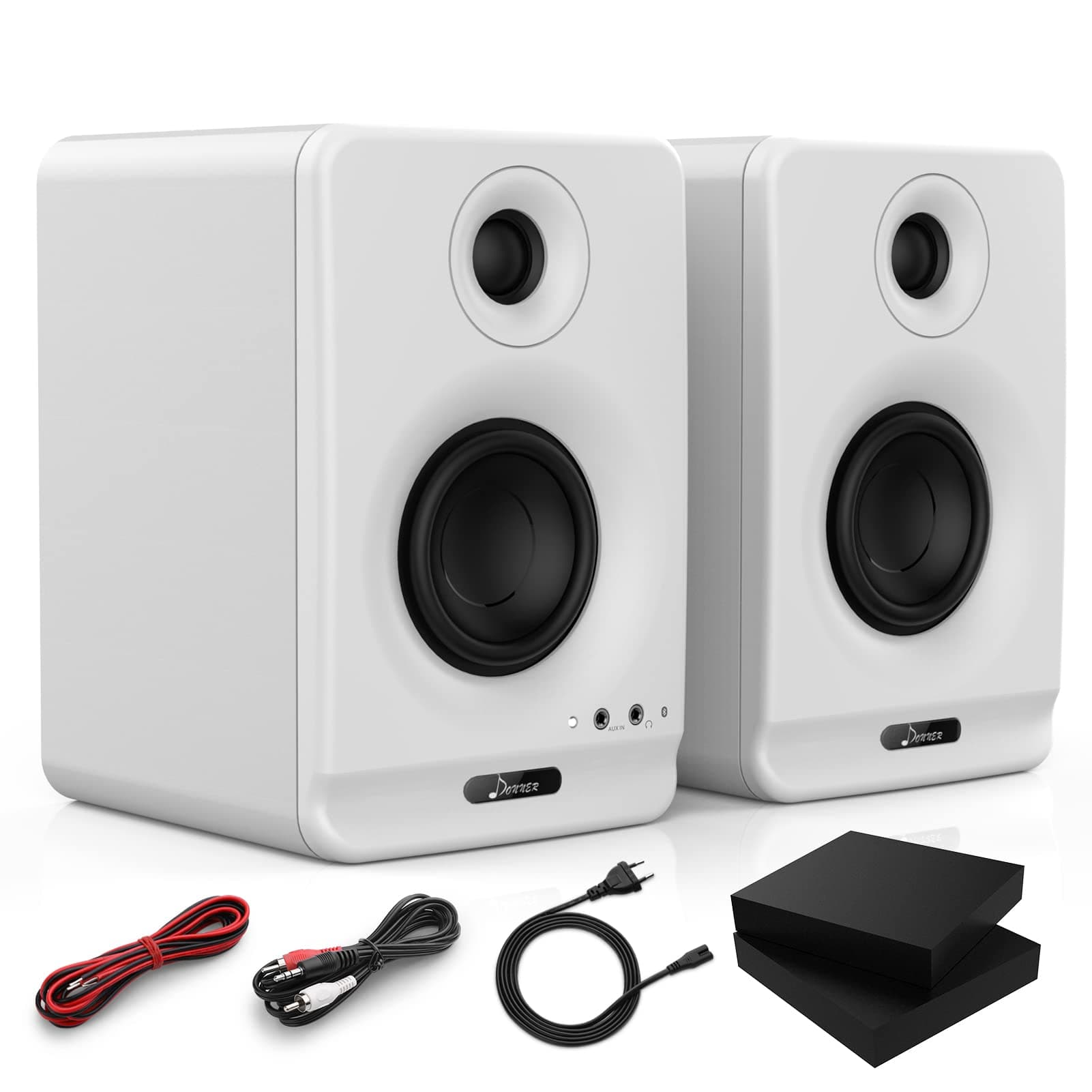 Donner Studio Monitors 3" Monitor Speakers Desktop, Professional CSR Bluetooth 5.0, 2-Pack Including Studio Audio Monitor Isolation Pads (Dyna3...