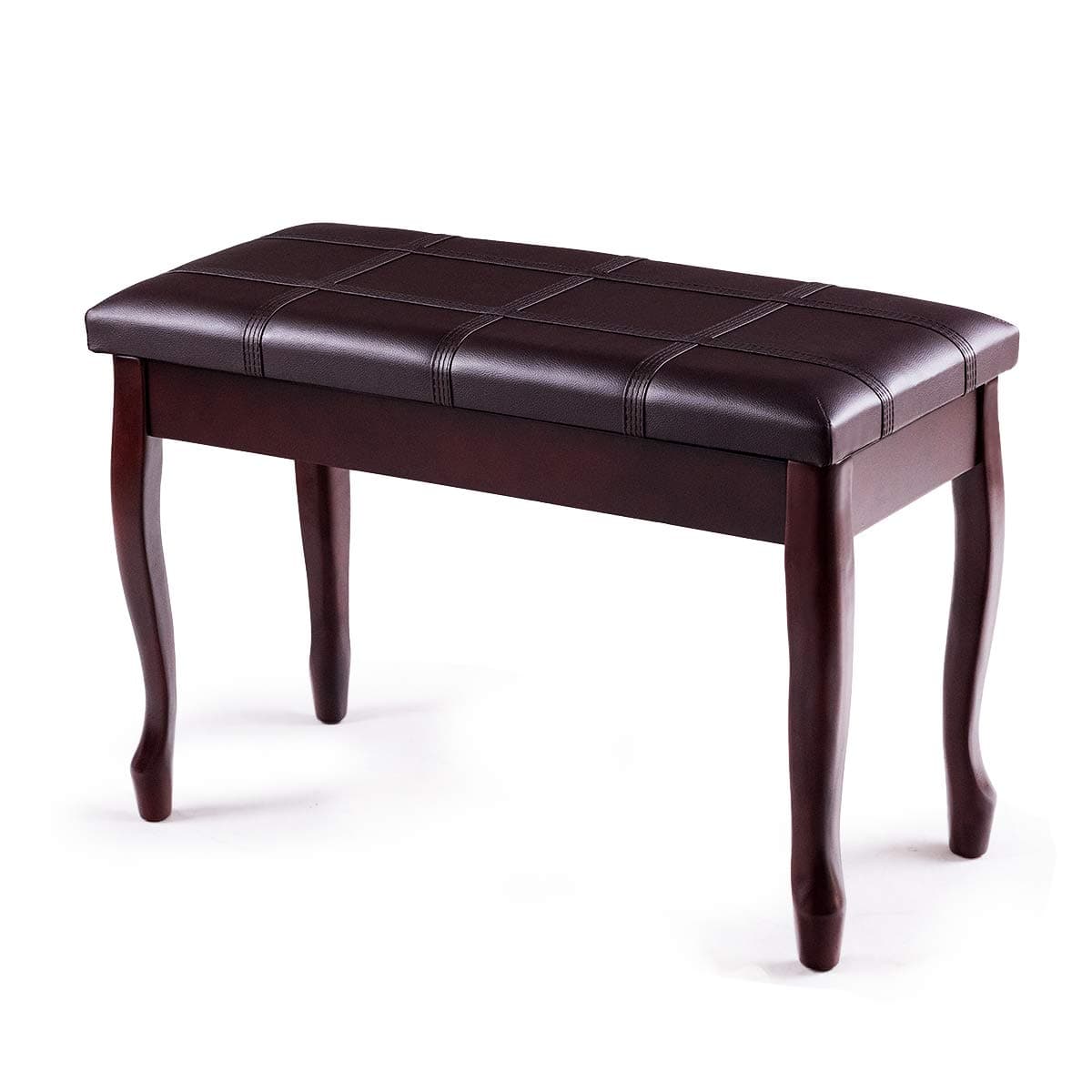 Giantex Piano Bench PU Leather W/Padded Cushion and Music Storage, Comfortable Double Duet Seat, Wooden Legs, Perfect for Professional or Home Use ...