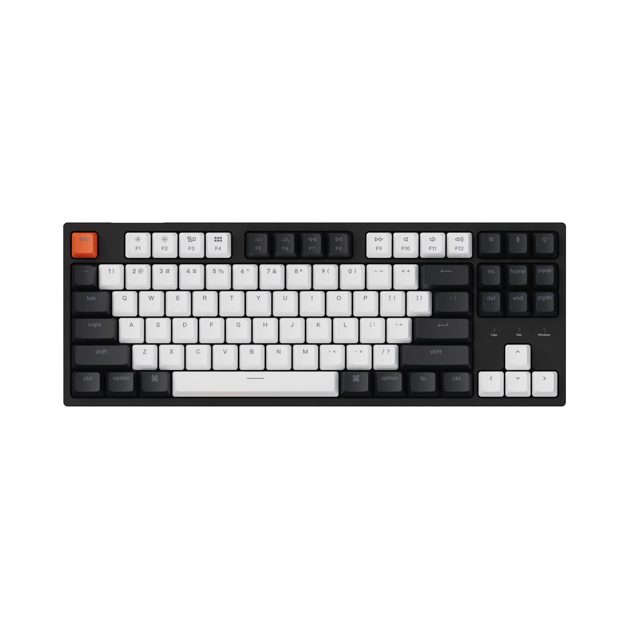 Keychron C1 Hot-swappable Wired Mechanical Keyboard with Gateron G Pro Blue Switch/Double-Shot ABS Keycaps/White Backlight/USB Type-C Cable, Tenkey...
