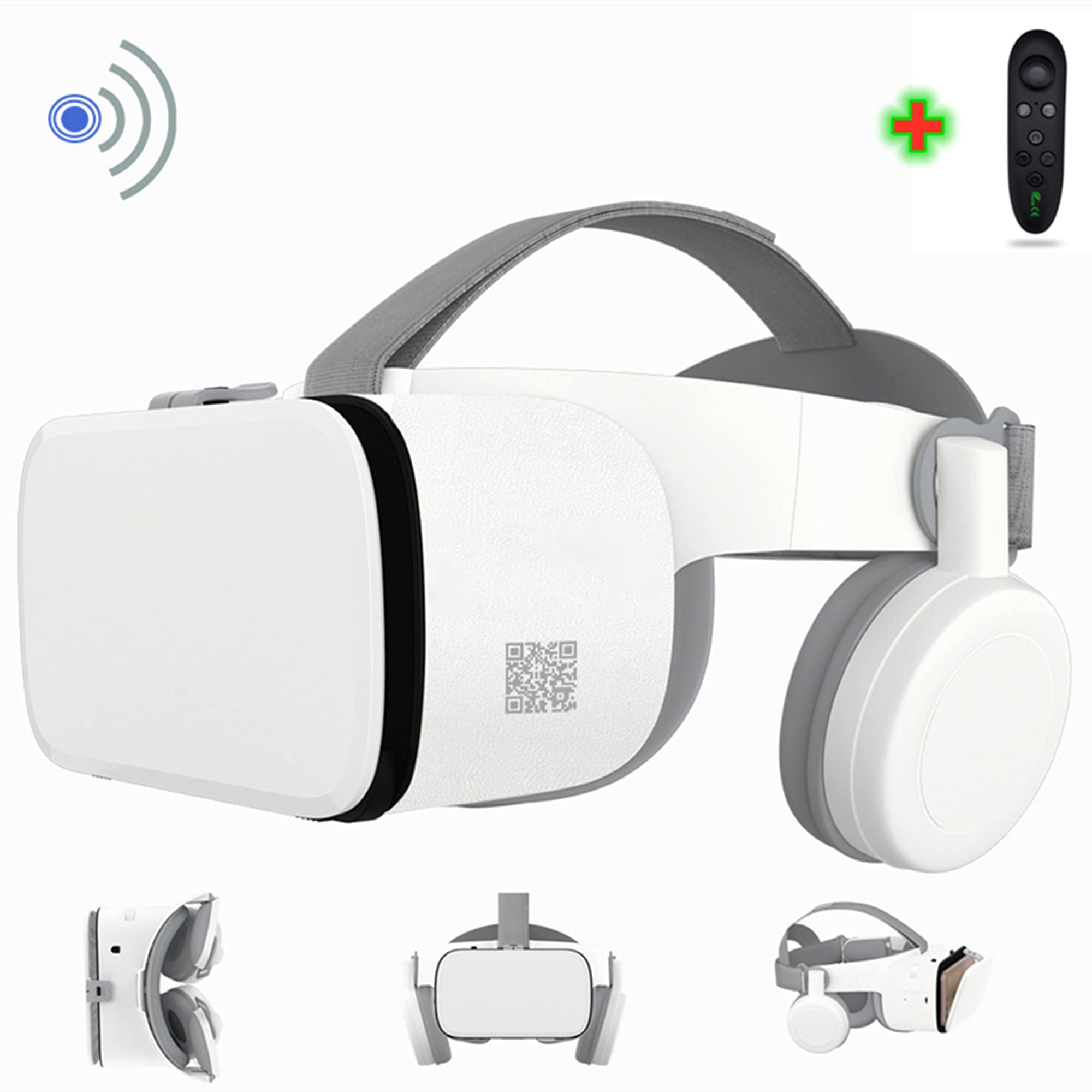 3D Virtual Reality Glasses, VR Headset for iPhone and Android Phones, Goggles with Wireless Headphones for IMAX Movies & Play Games with Remote Con...