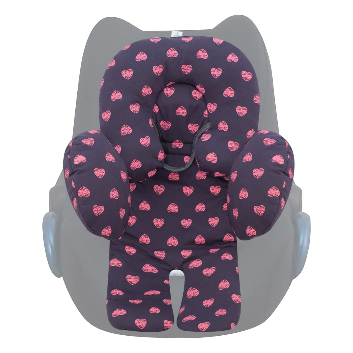 JANABEBE Reducer Cushion Infant Head & Baby Body Support Antiallergic 100% Cotton (Head, Body and Back Support, Fluor Heart) 3 Parts