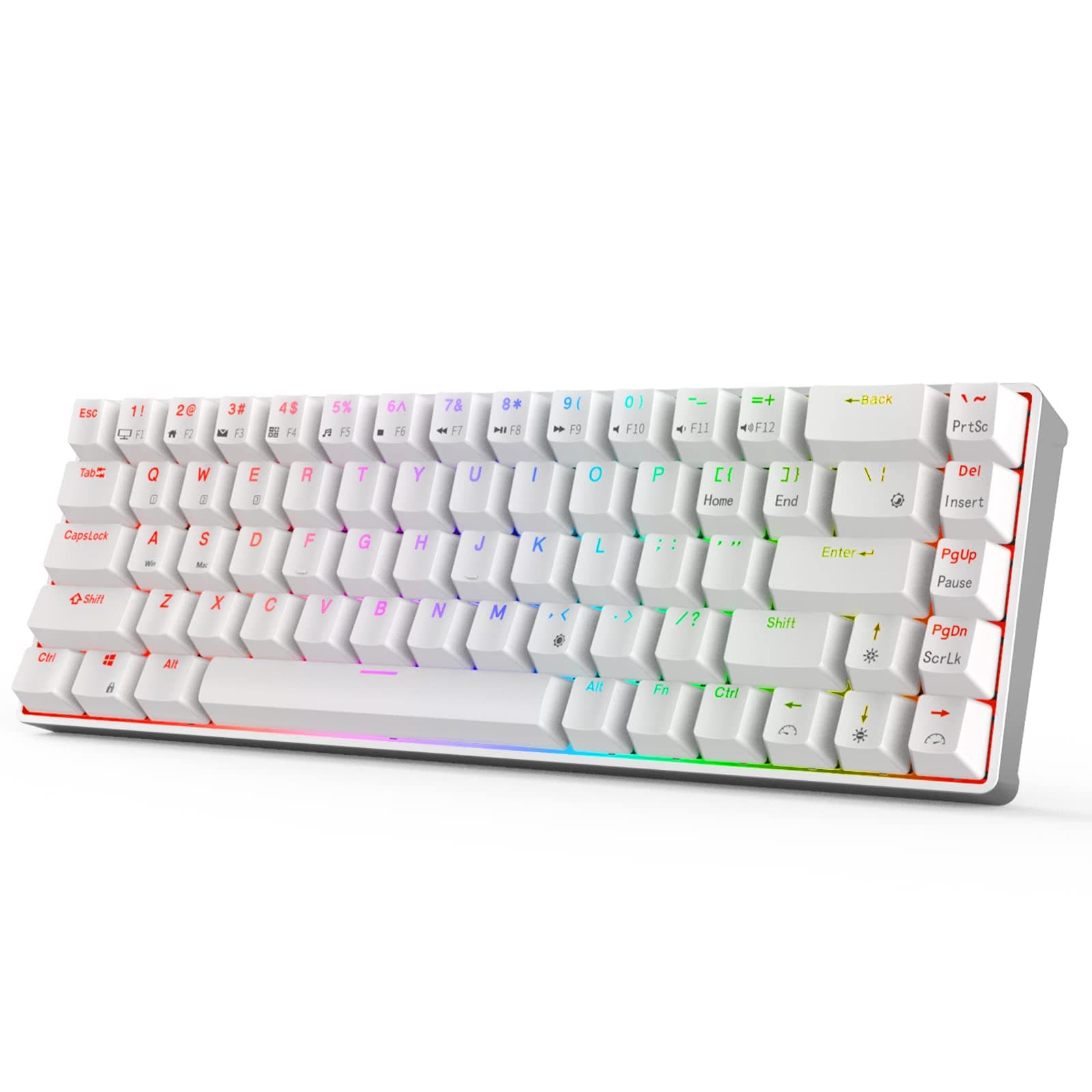 RK68 Pro Mechanical Keyboard, 2.4Ghz Wireless/Bluetooth/Wired Gateron Red Switch Gaming Keyboard with CNC Case, RGB Hot Swappable with Software for...
