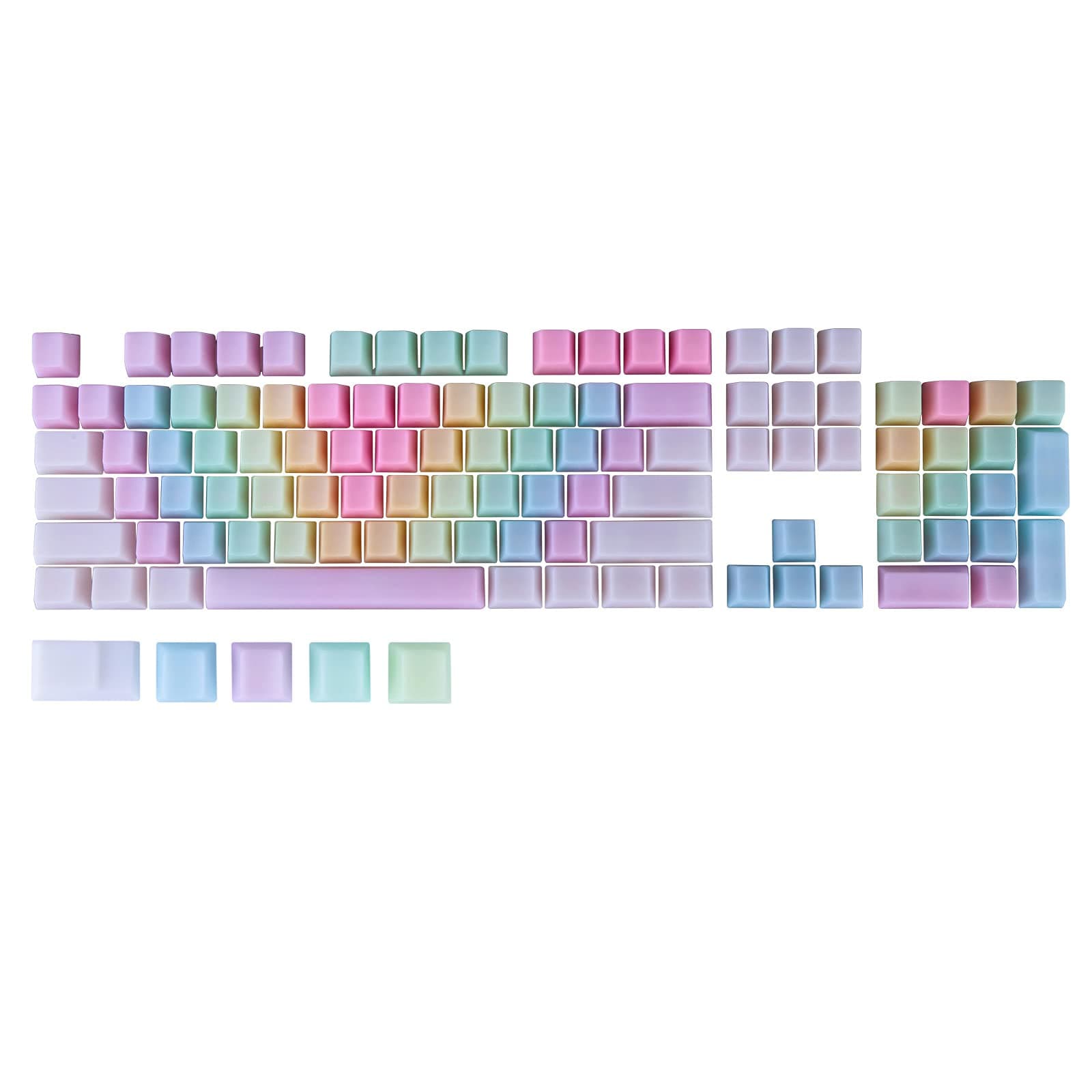 HMANE 109 Keys POM Jelly Keycaps Set, Rainbow Blank Doubleshot Translucent OEM Profile Mechanical Gaming Keyboard Keycaps for 60ï¼…/87 TKL/104/108 ...