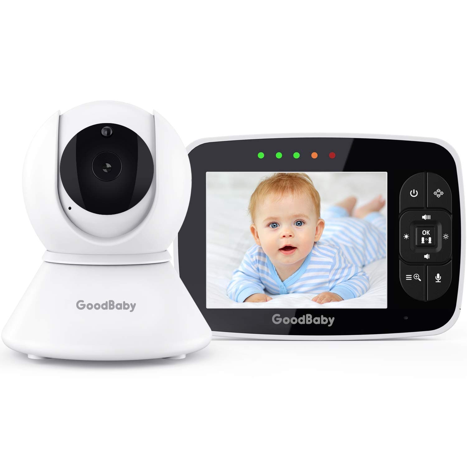 Baby Monitor with Remote Pan-Tilt-Zoom Camera|Keep Babies Safe with 3.5” Large Screen, Night Vision, Talk Back, Room Temperature, Lullabies, 960ft ...