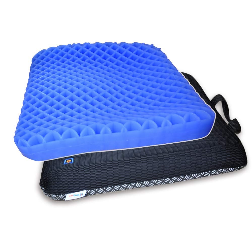 Bingyee Gel Seat Cushion 1.8 Inch Thick Double Gel Orthopedic Seat Cushion Pad for Pressure Relief Gel Sits Perfect for Office Chair, Car, Home, Wh...