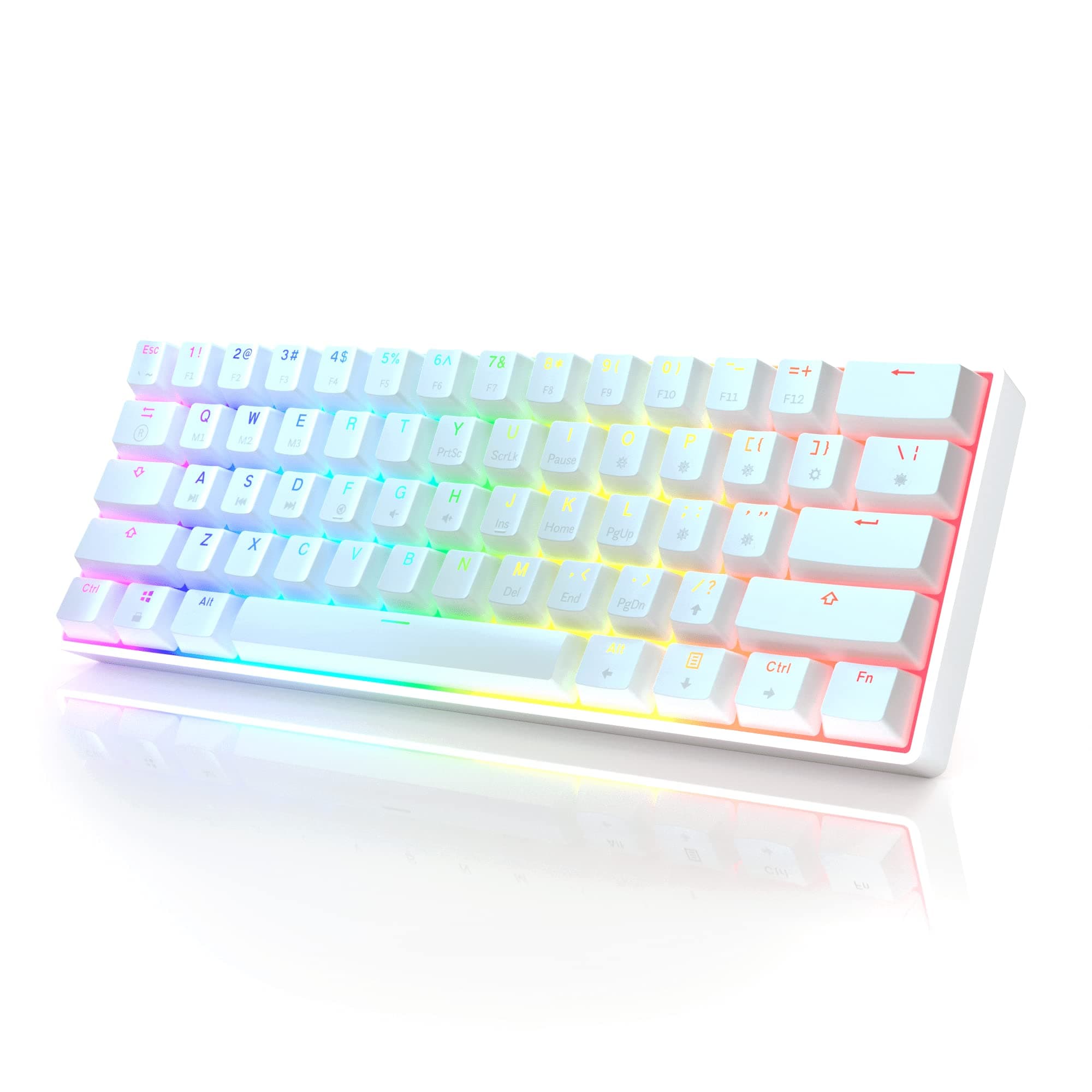 HK GAMING GK61 Mechanical Gaming Keyboard 60 Percent | 61 RGB Rainbow LED Backlit Programmable Keys | USB Wired | for Mac and Windows PC | Hotswap ...