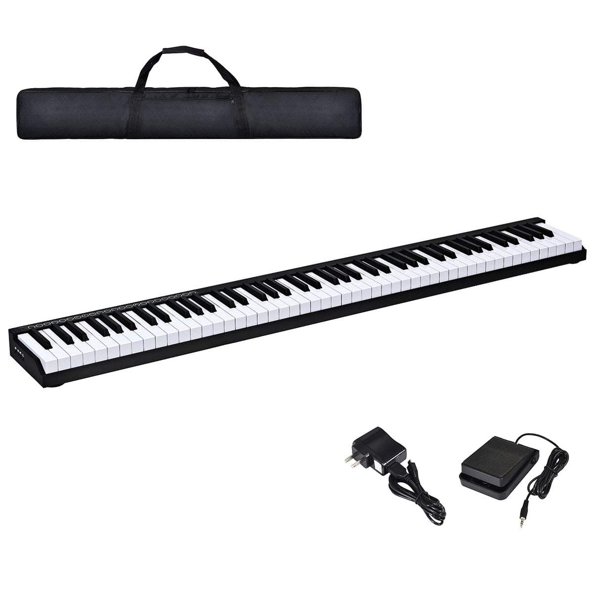 Costzon 88-Key Digital Piano, Portable Electric Keyboard Piano with Full Size Semi Weighted Keys, Sustain Pedal, Power Supply, USB/MIDI Keyboard & ...
