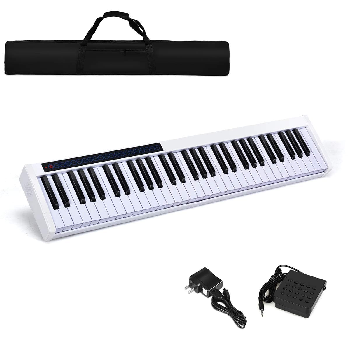 Costzon 61-Key Portable Digital Piano, Upgraded Premium Electric Keyboard W/ 128 Rhythm, 128 Tone, Sustain Pedal, MIDI/USB Interface, Power Supply,...