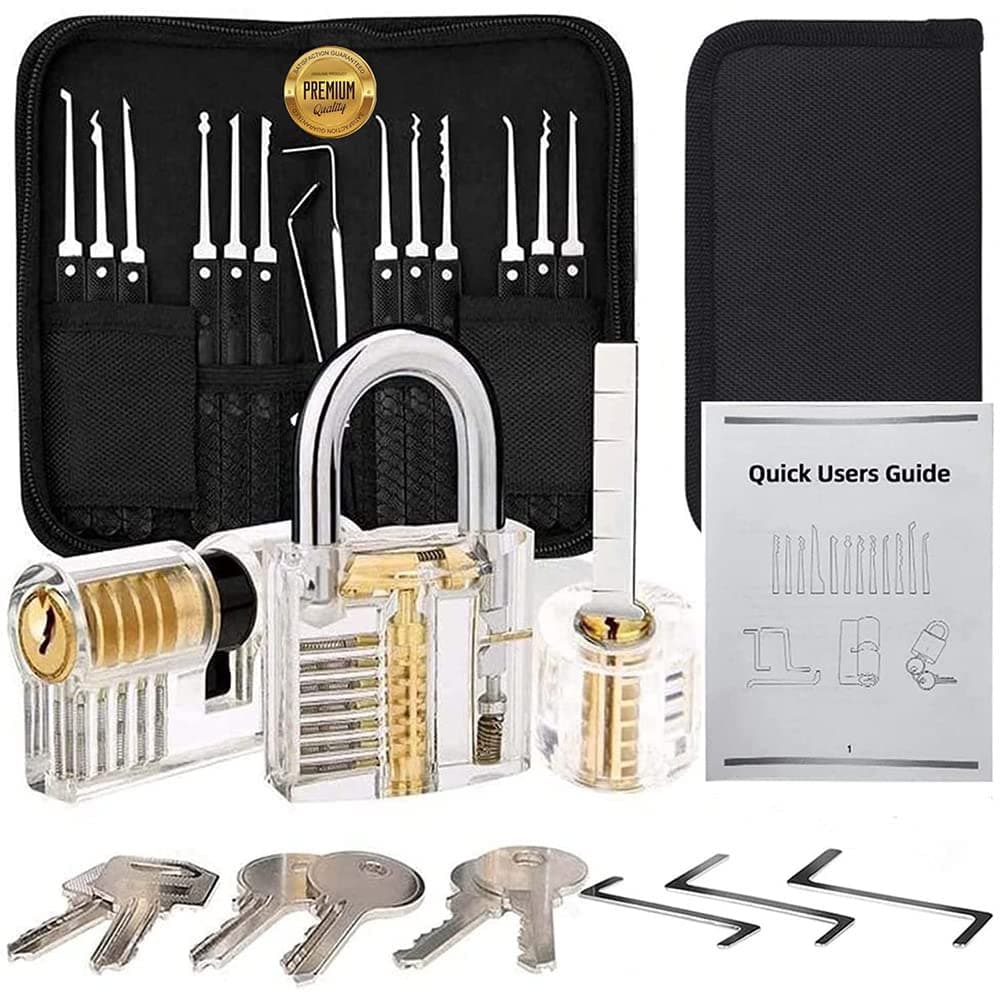 Professional Easy Practice Lock Pick Set Tool Handbag Black Picking 28P Kit for Home Playing Include Pick Tools