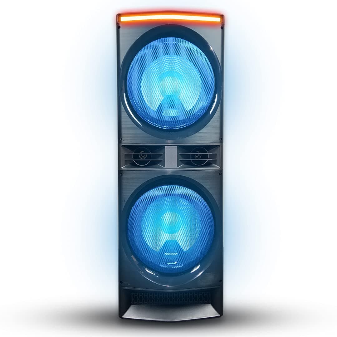 Gemini Sound GPK-1200 Big Dual 12" Inch Woofer 6000 Watts Loud LED Light Home Stereo FM Radio DJ Party Karaoke Machine System Speakers with Mic...