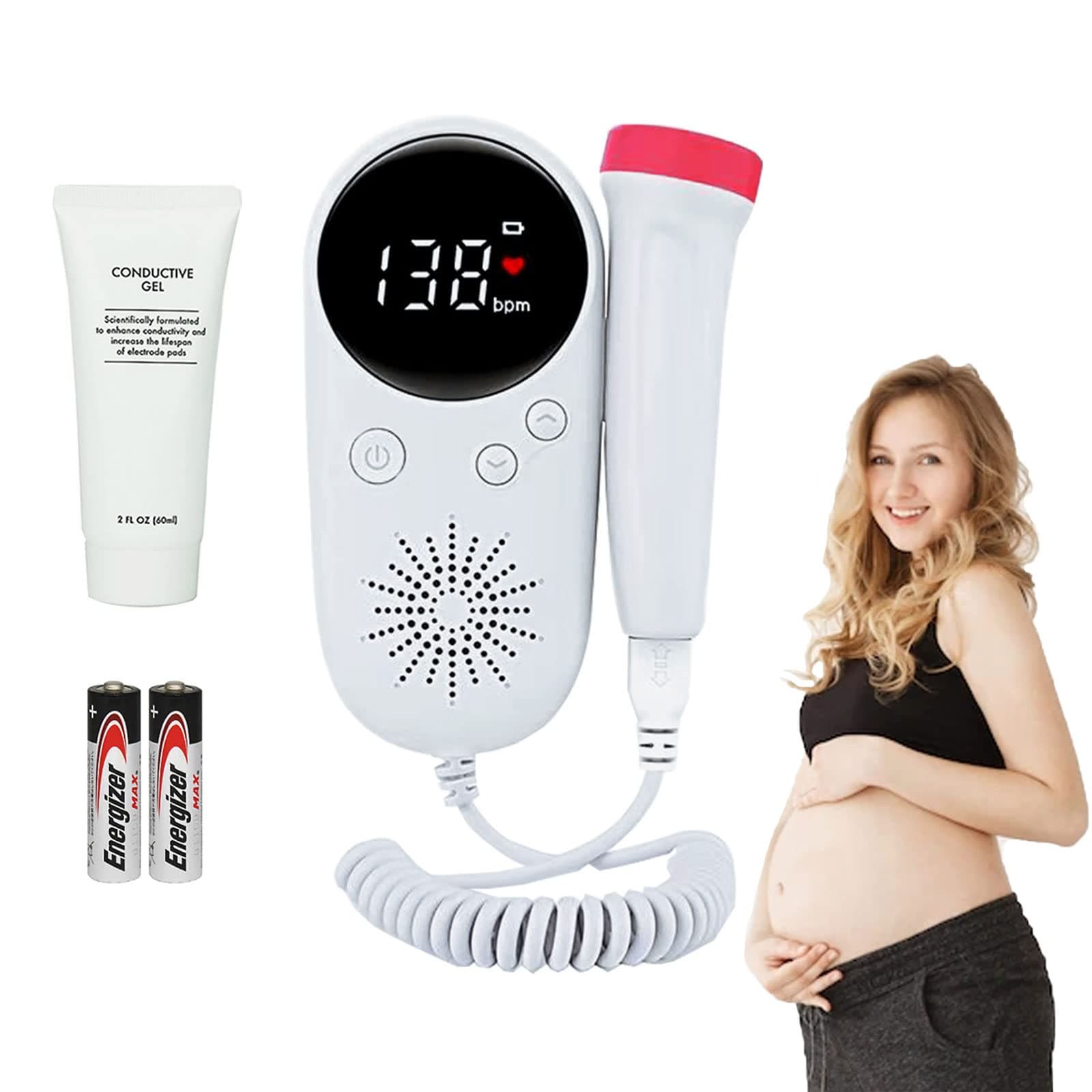 Home Fetal Heartbeat Monitor Baby Heart Rate Monitor Pregnancy Doppler Easy to Use