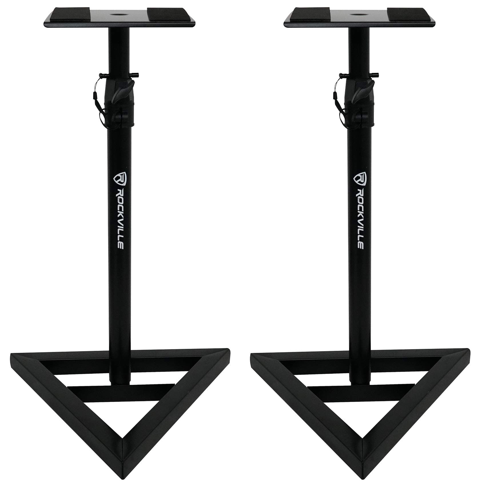 Rockville RVSM1 Pair of Near-Field Studio Monitor Stands w/ Adjustable Height,Black