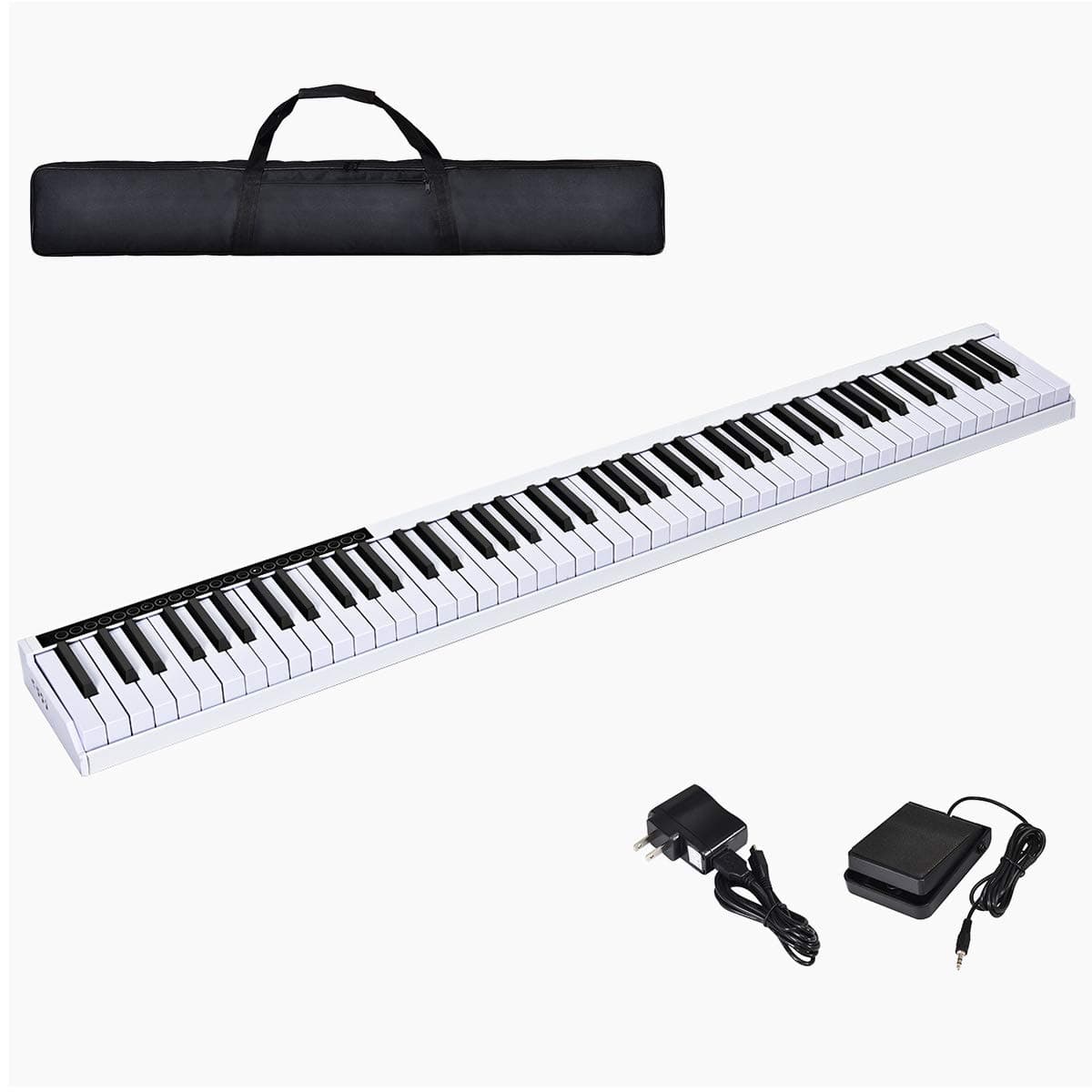 Costzon 88-Key Digital Piano, Portable Electric Keyboard Piano with Full Size Semi Weighted Keys, Sustain Pedal, Power Supply, USB/MIDI Keyboard & ...