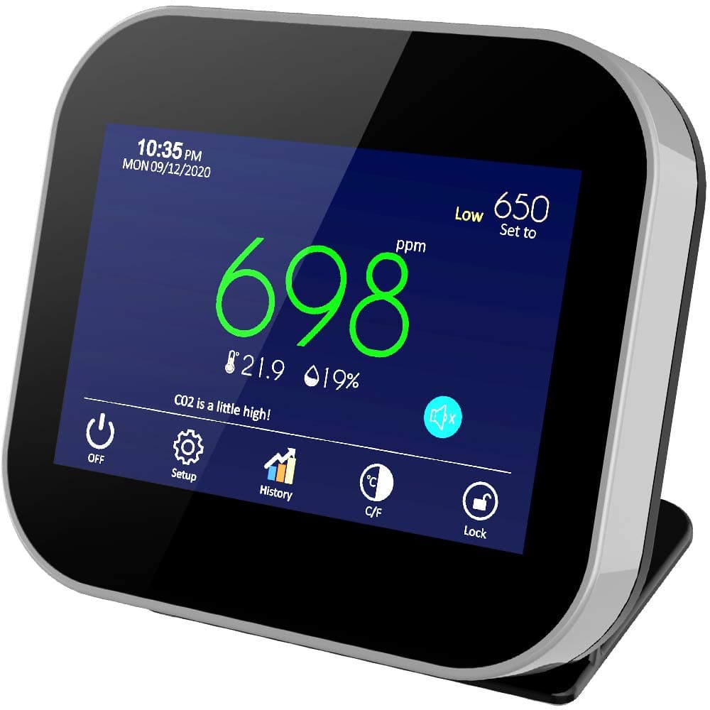 GZAIR CO2 Data Logger Monitor, IAQ CO2 Detector, Dual-Channel NDIR Sensor, Tabletop Carbon Dioxide Meter with Data Export, Temperature and Humidity...