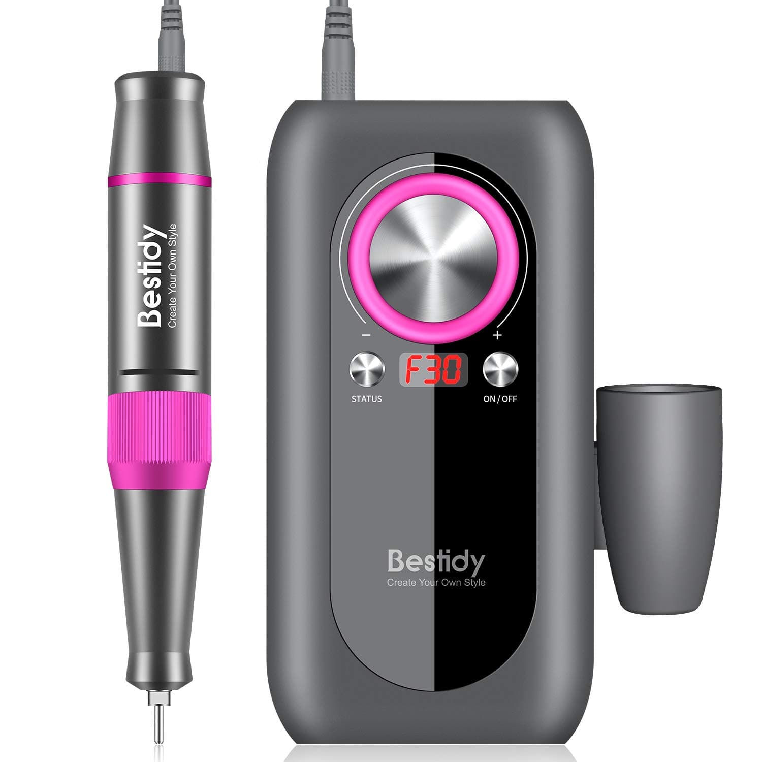 Bestidy Nail Drill Machine,30000rpm Professional Rechargeable Nail Drill Kit with Phone Power Bank Portable Electric Acrylic Nail Tools for Exfolia...