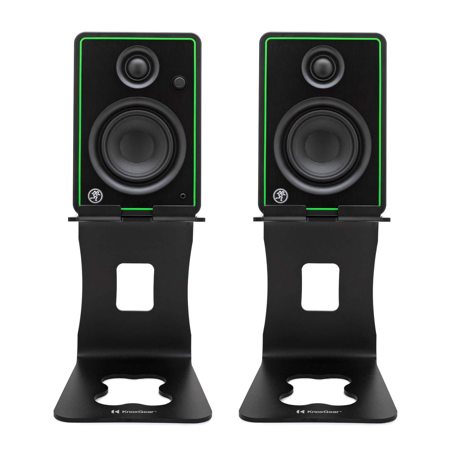 Mackie CR4-XBT 4-Inch Multimedia Monitors with Bluetooth (Pair) Bundle with Knox Gear Monitor Stands (2 Items)