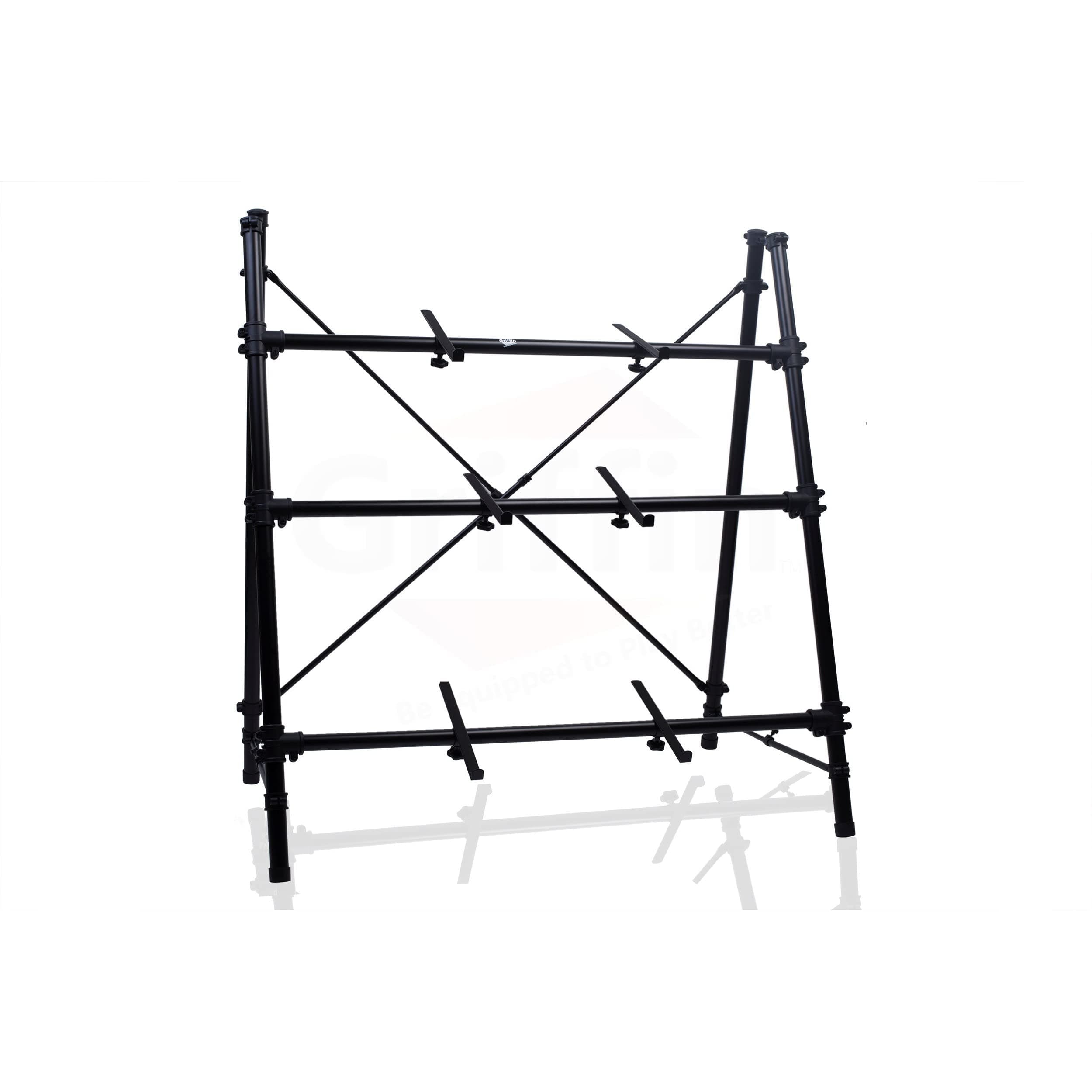 3 Tier Piano Keyboard Stand by GRIFFIN | Triple A-Frame Standing Synthesizer Mixer Workstation Platform | Pro Audio Stage Music Recording Studio Ra...