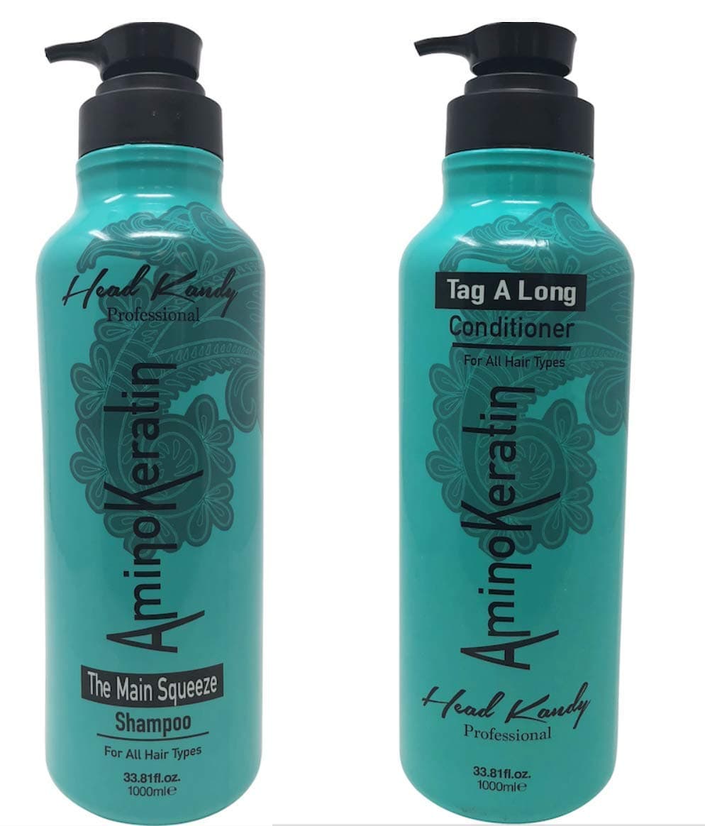 The Besties AminoKeratin Hair Shampoo & Conditioner Set (34 oz) - The Main Squeeze Shampoo and Tag a Long Conditioner to Fight Frizz and Revive Dam...
