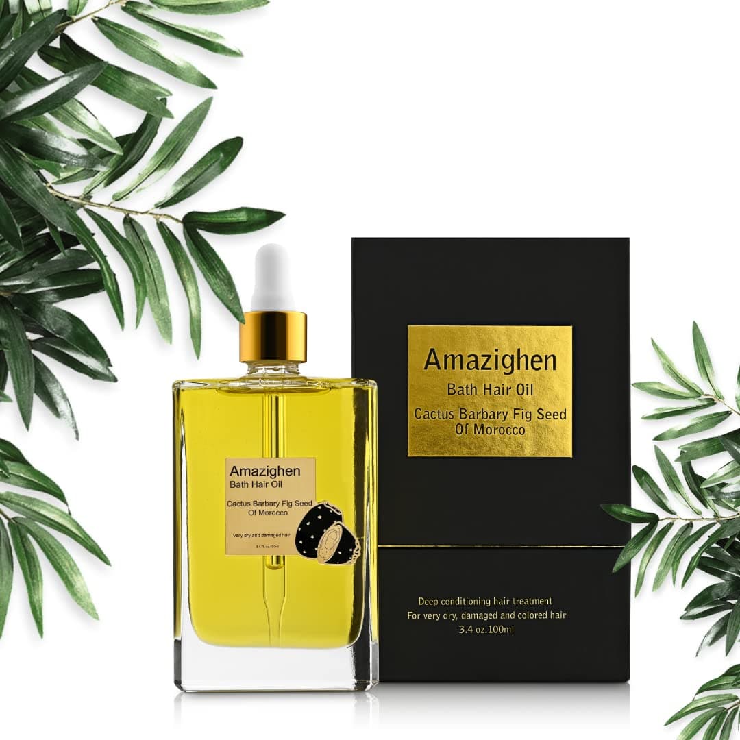 Moroccan Cactus Prickly Pear Hair Oil for Hair Growth - Organic Treatment Healing Oil for Dry, Damaged or frizzy Hair of All Types - Blend of Barba...