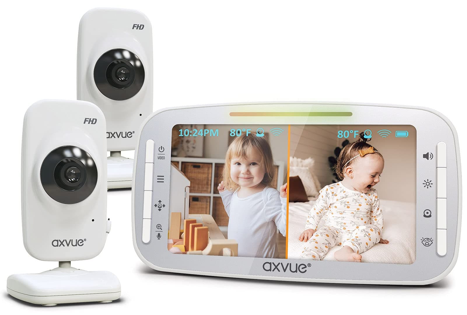 [HD] Video Baby Monitor, 1080P 5.5" HD Display, IPS Screen, 2 HD Cams, 24-Hour Battery Life, 1000ft Range, 2-Way Communication, Secure Privacy ...