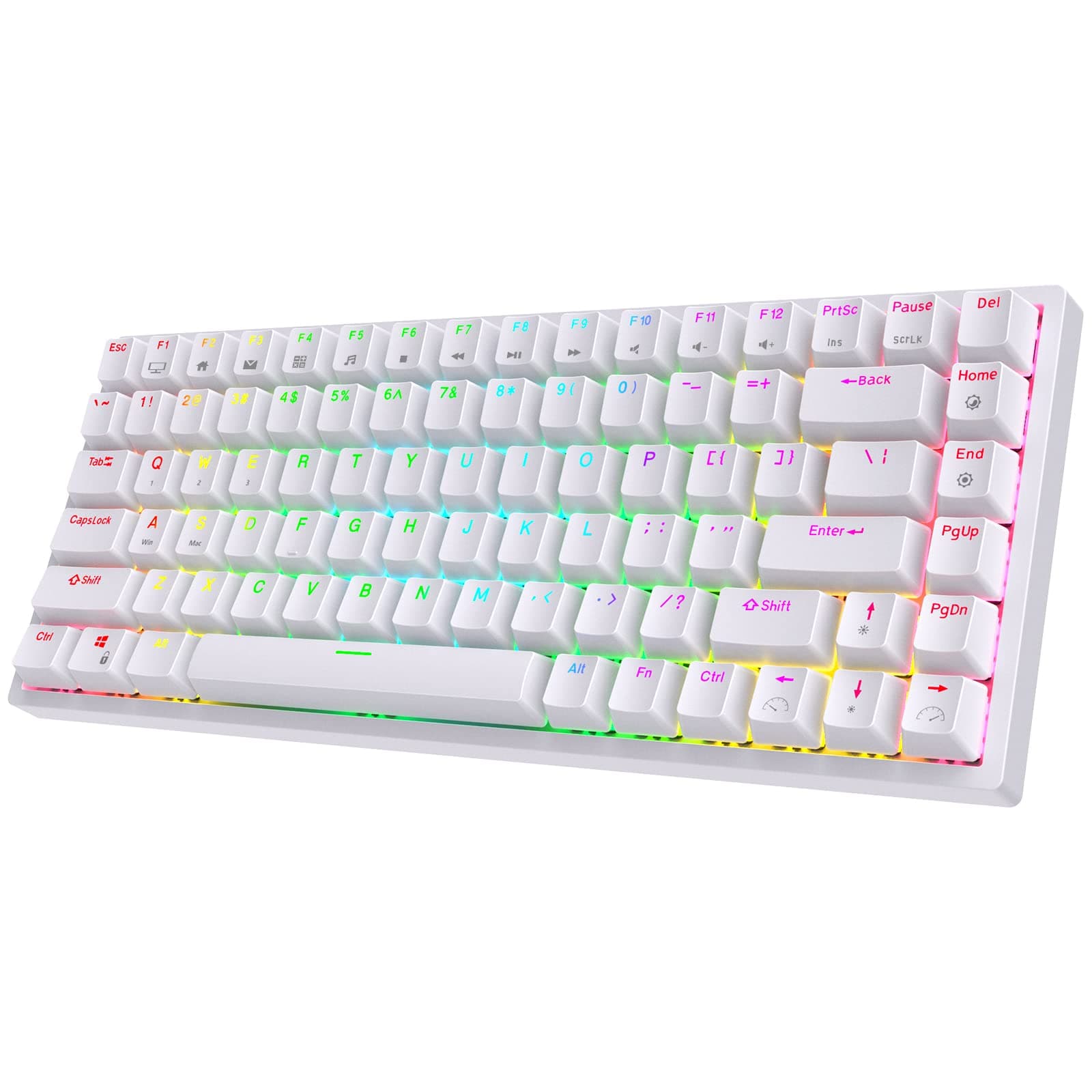 RK ROYAL KLUDGE RK84 RGB 75% Triple Mode BT5.0/2.4G/USB-C Hot Swappable Mechanical Keyboard, 84 Keys Wireless Bluetooth Gaming Keyboard, Clicky Blu...