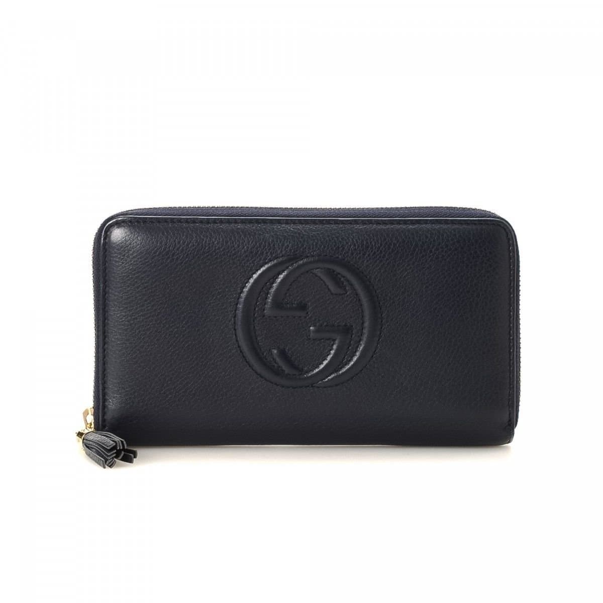 Gucci Soho Mini Black Round Light Gold Disco Zip Italy Leather Handbag Bag New