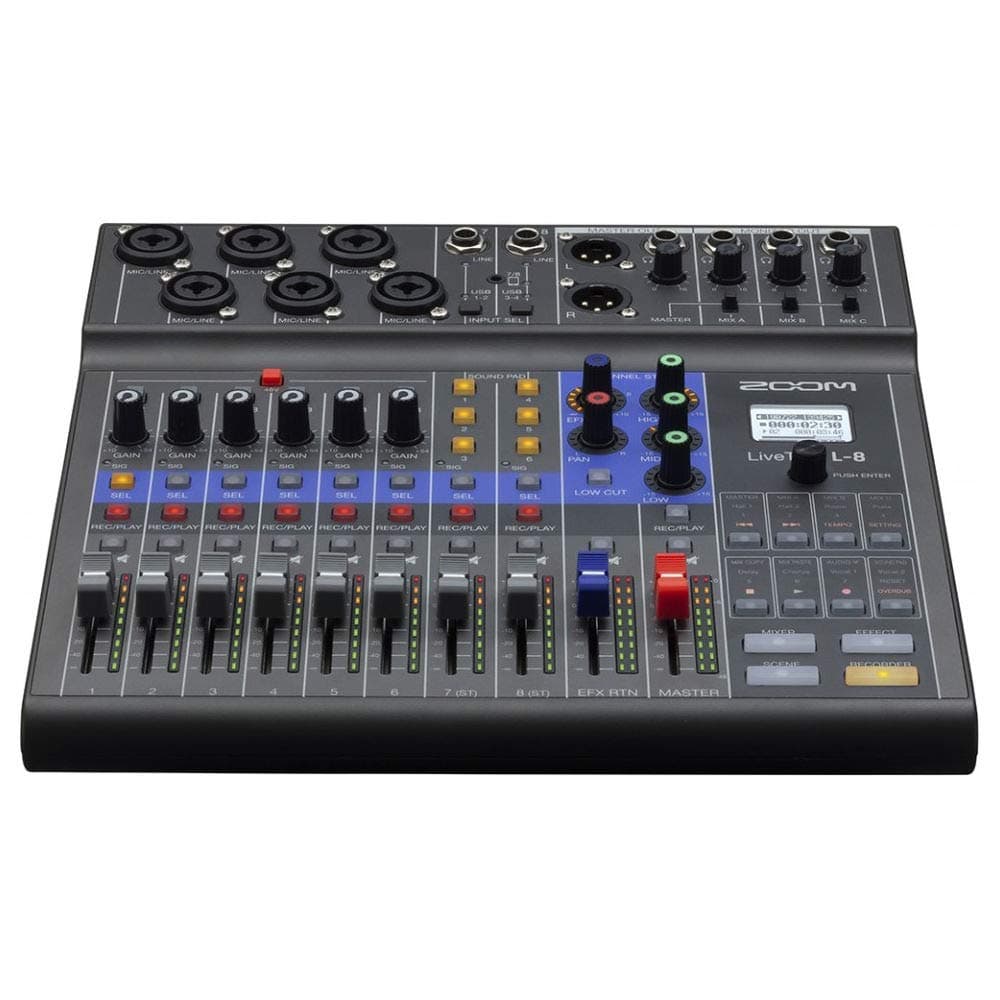 Zoom LiveTrak L-8 Podcast Recorder, Battery Powered, Digital Mixer and Recorder, Music Mixer, Phone Input, Sound Pads, 4 Headphone Outputs, 12-In/4...