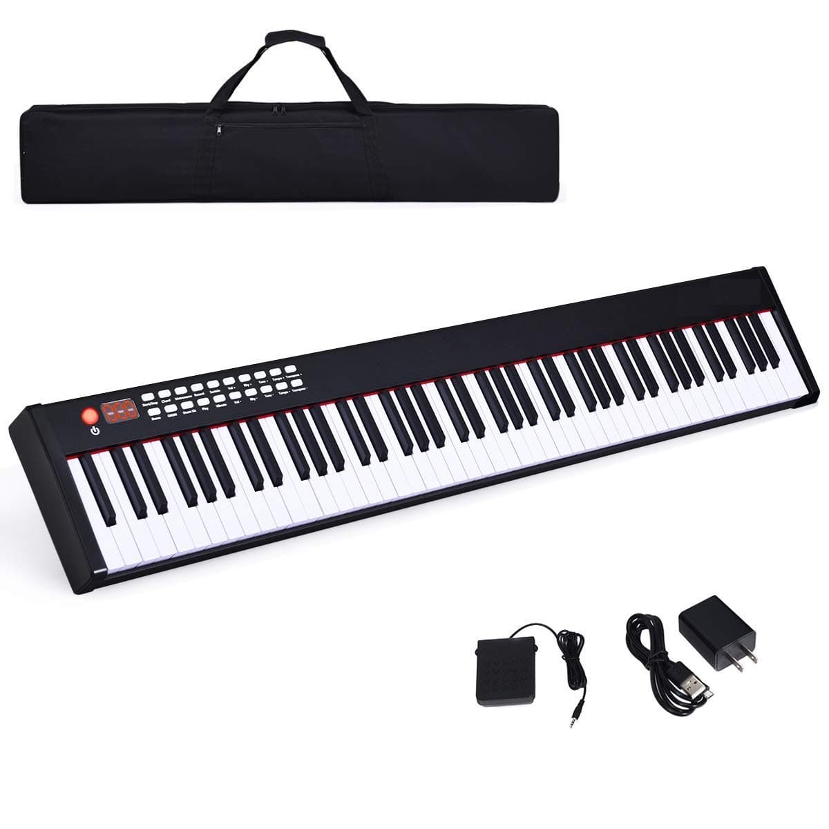 Costzon BX-II 88-Key Portable Touch Sensitive Digital Piano, Upgraded Electric Keyboard with MIDI/USB Keyboard, Bluetooth, Dynamics Adjustment, Sus...